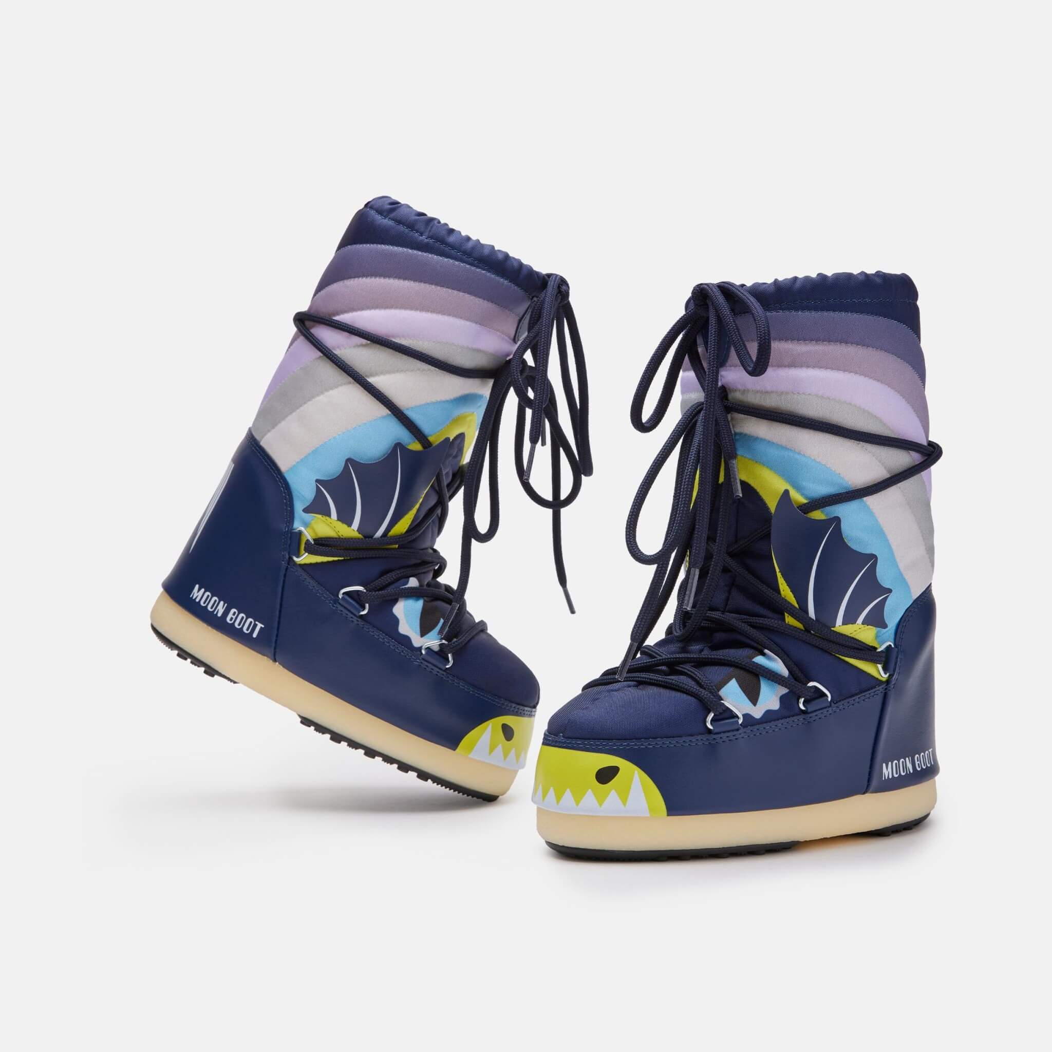 Cizme de iarnă albastre Moon Boot Icon Dragon copii