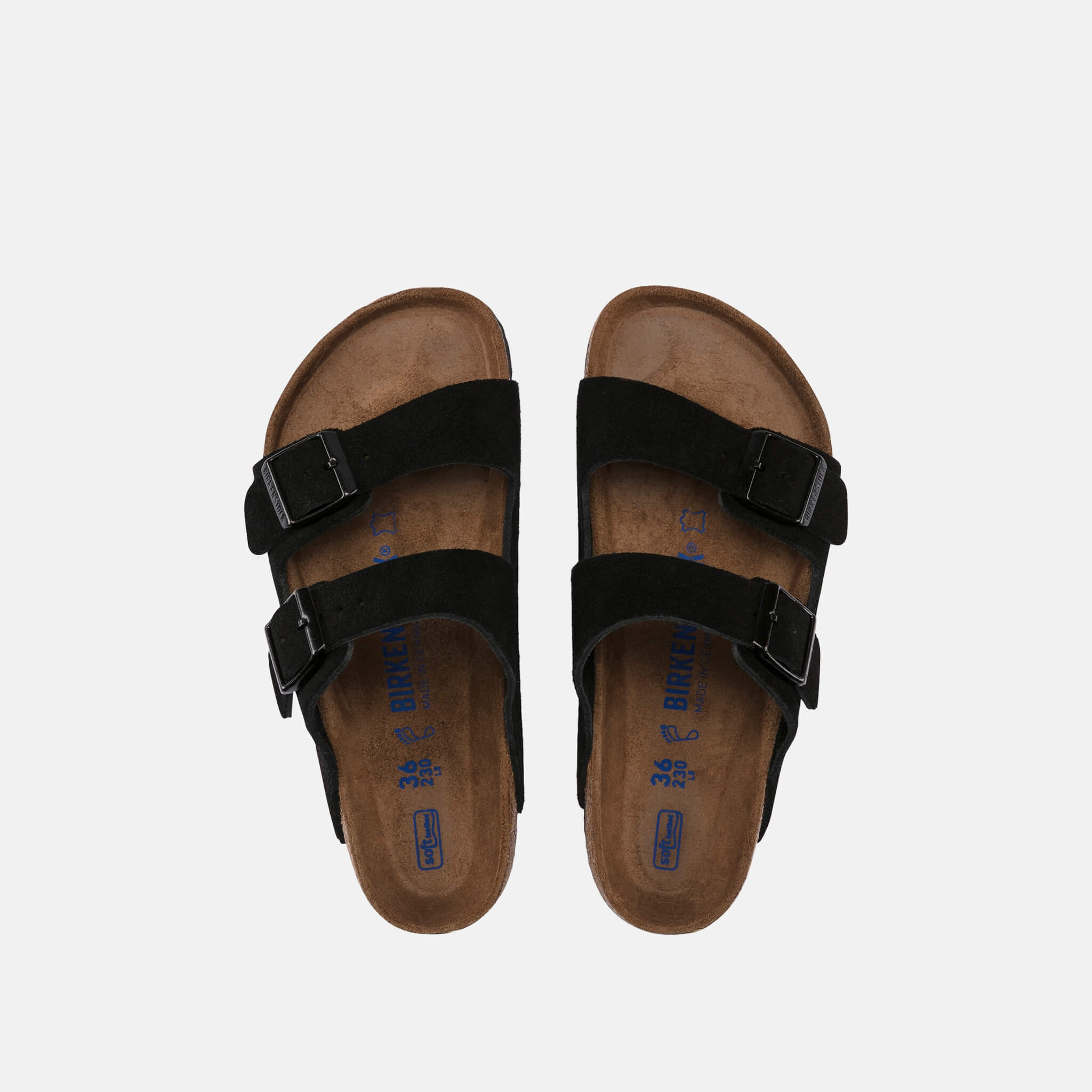 Papuci Birkenstock Arizona SFB Suede Leather negru