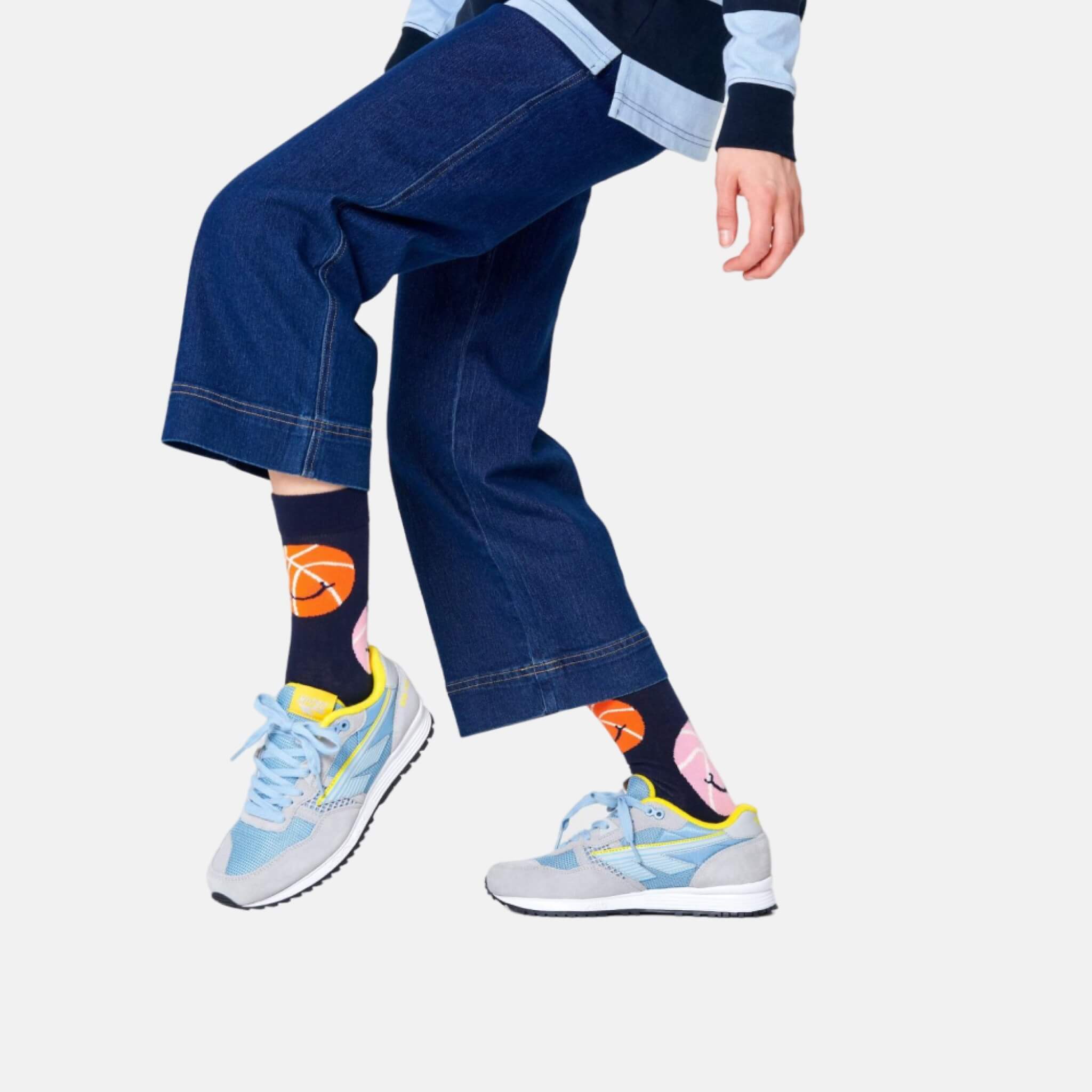 Șosete albastre Happy Socks cu mingi, model Balls