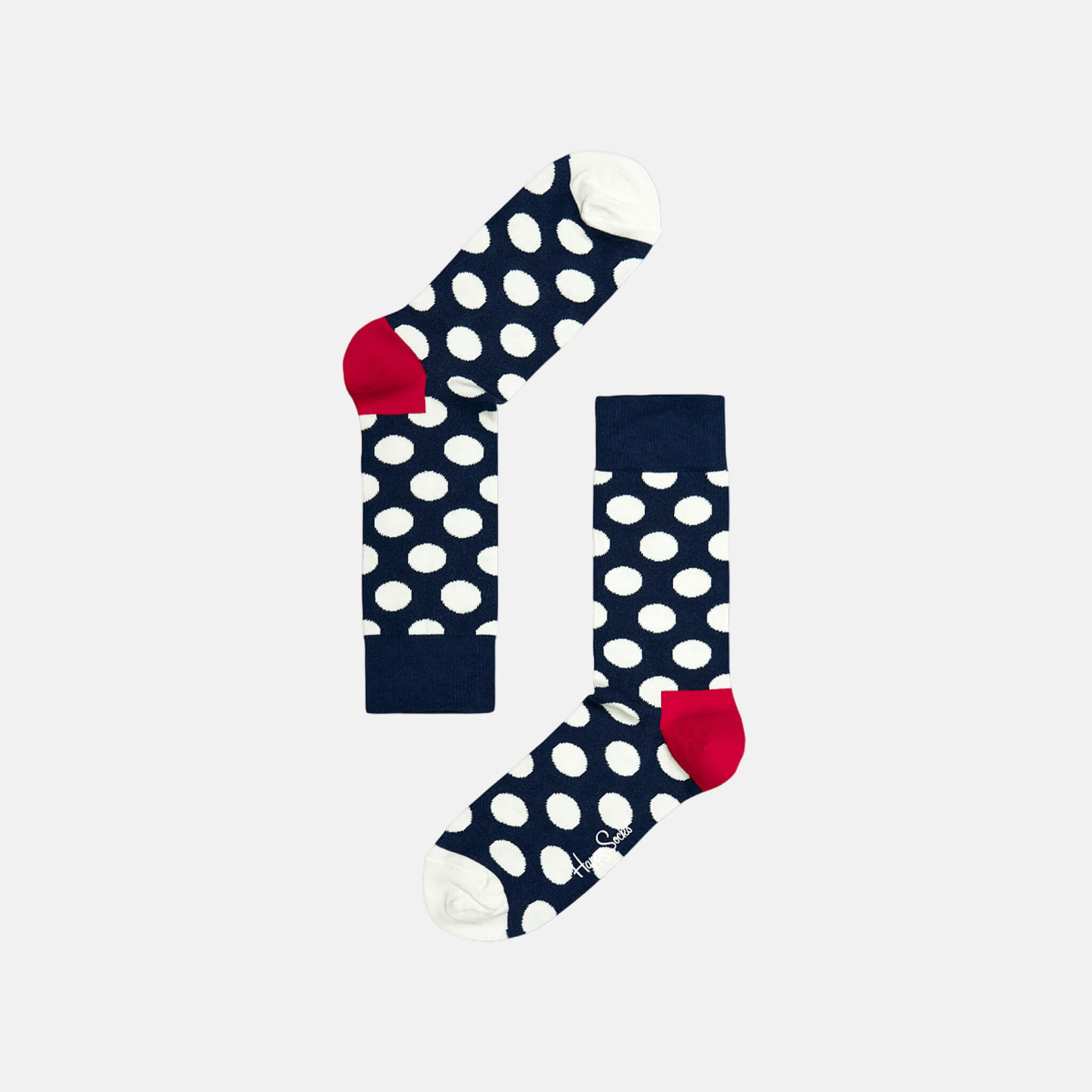 Șosete albastre Happy Socks cu buline albe, model Big Dot