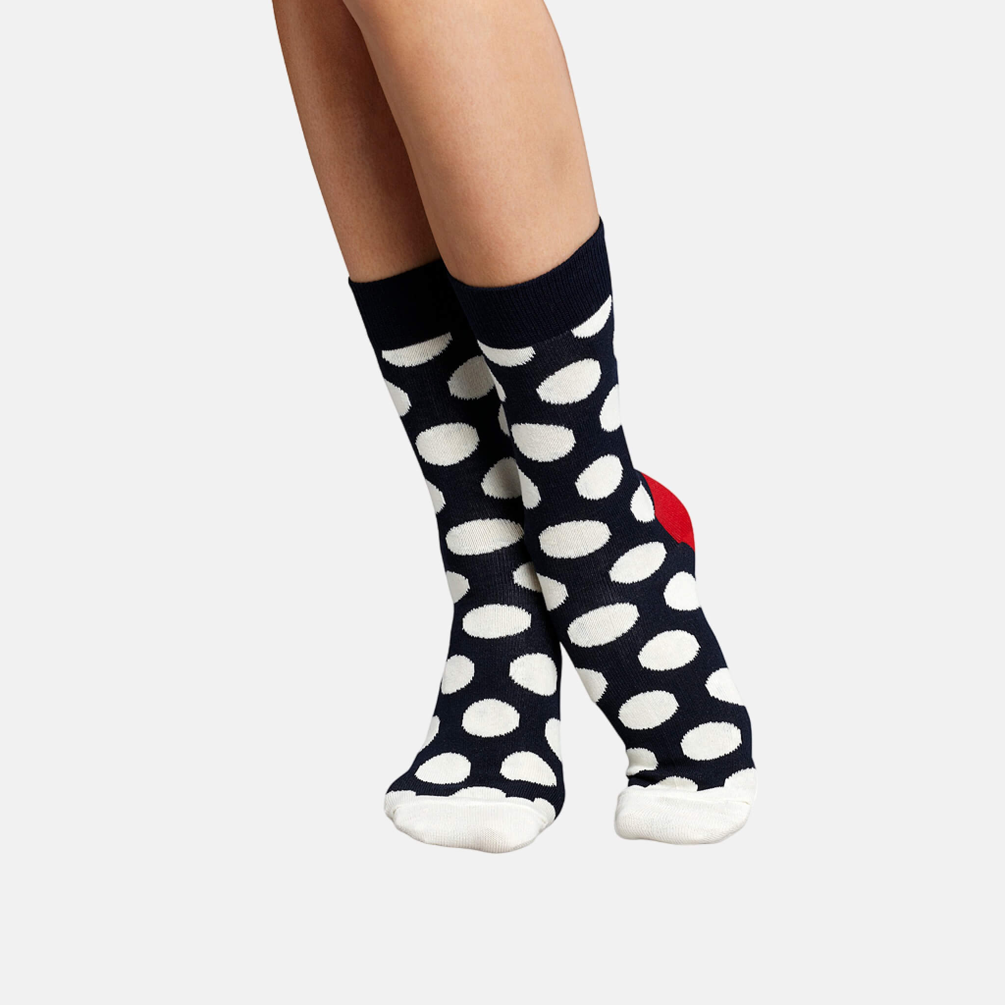 Șosete albastre Happy Socks cu buline albe, model Big Dot