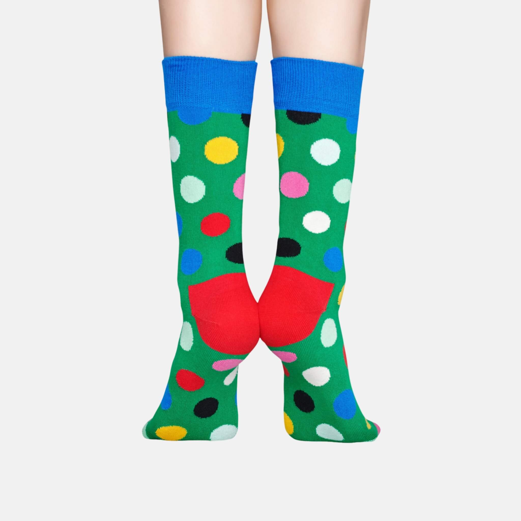 Șosete verzi Happy Socks cu buline, model Big Dot Block