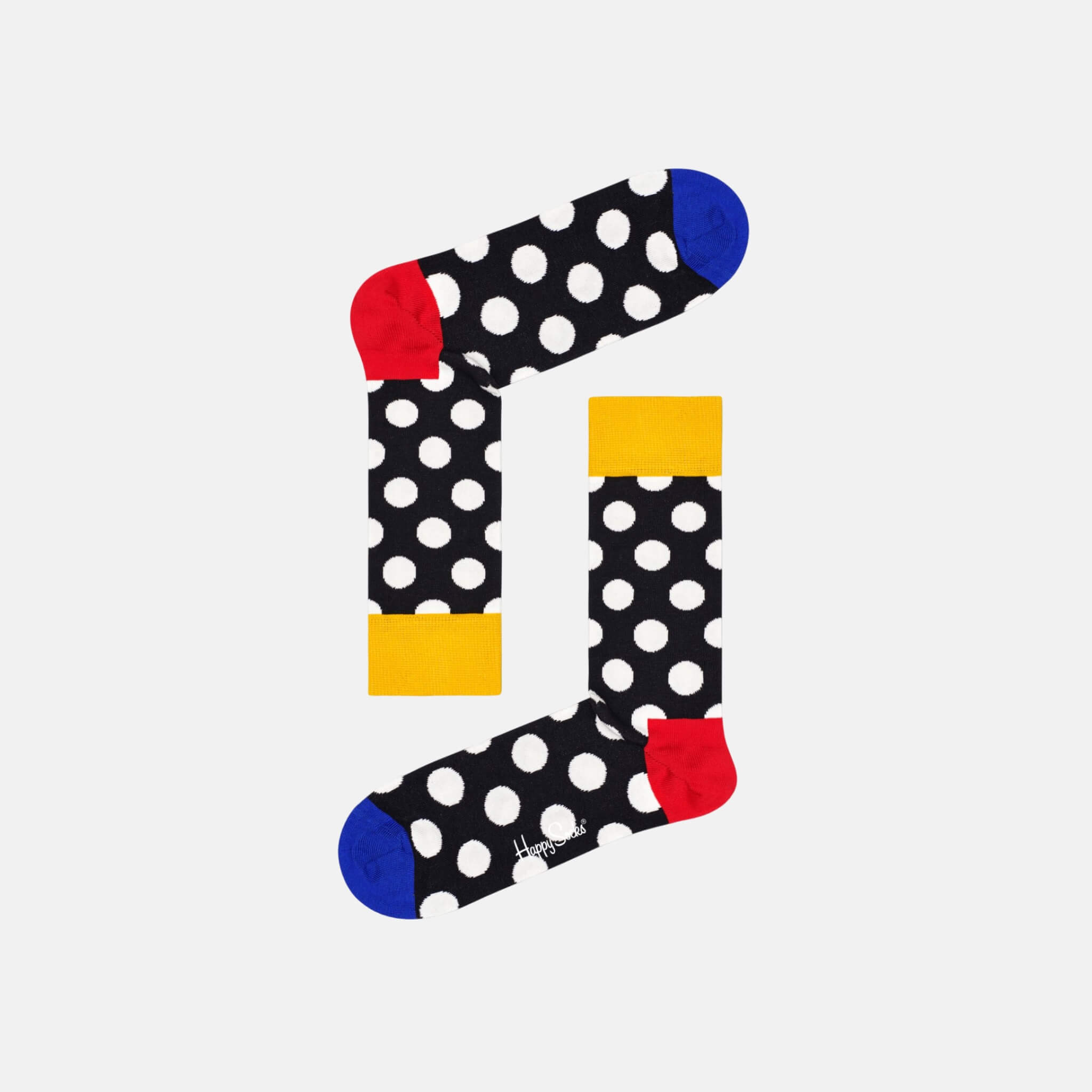 Șosete negre Happy Socks cu buline albe, model Big Dot 1