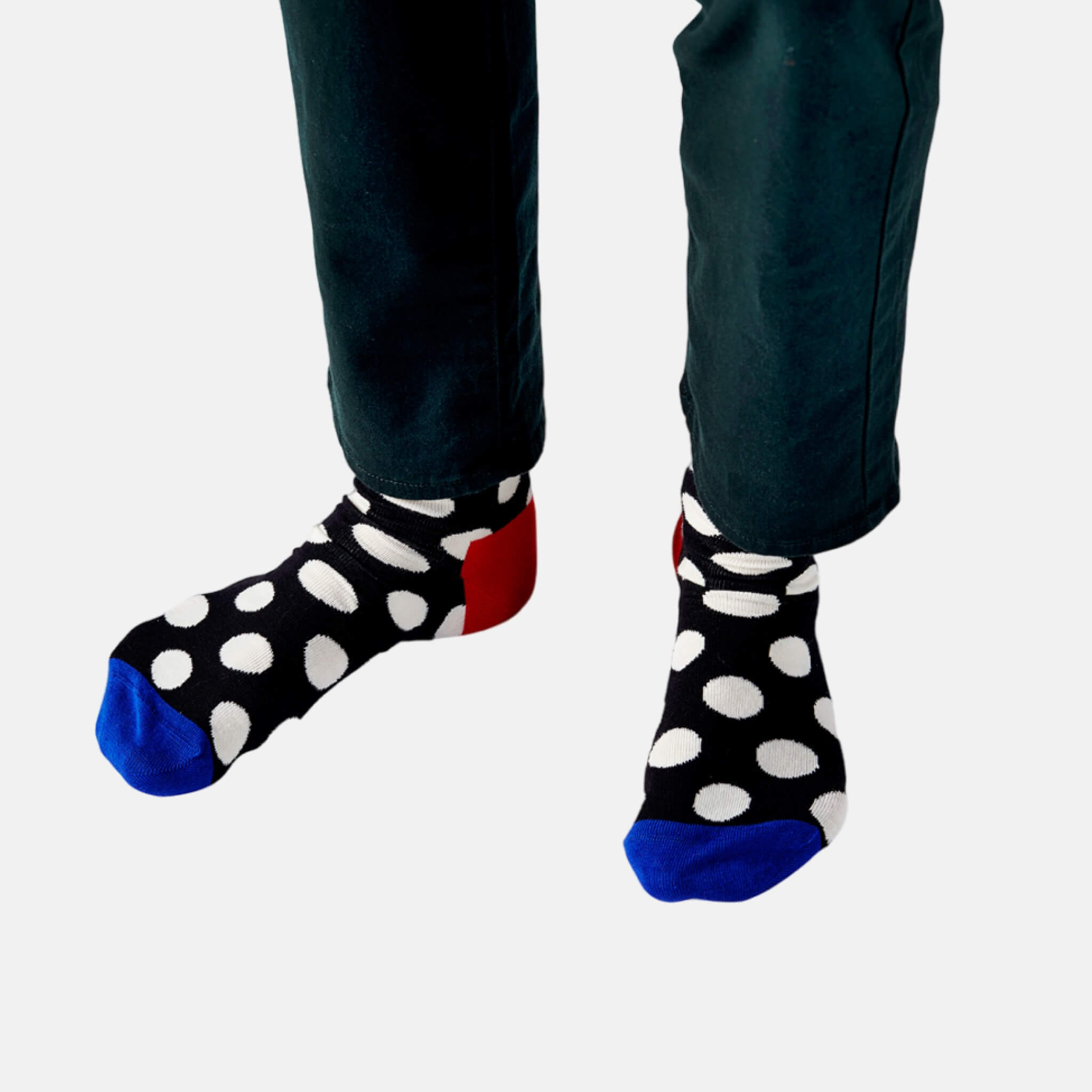 Șosete negre Happy Socks cu buline albe, model Big Dot 1