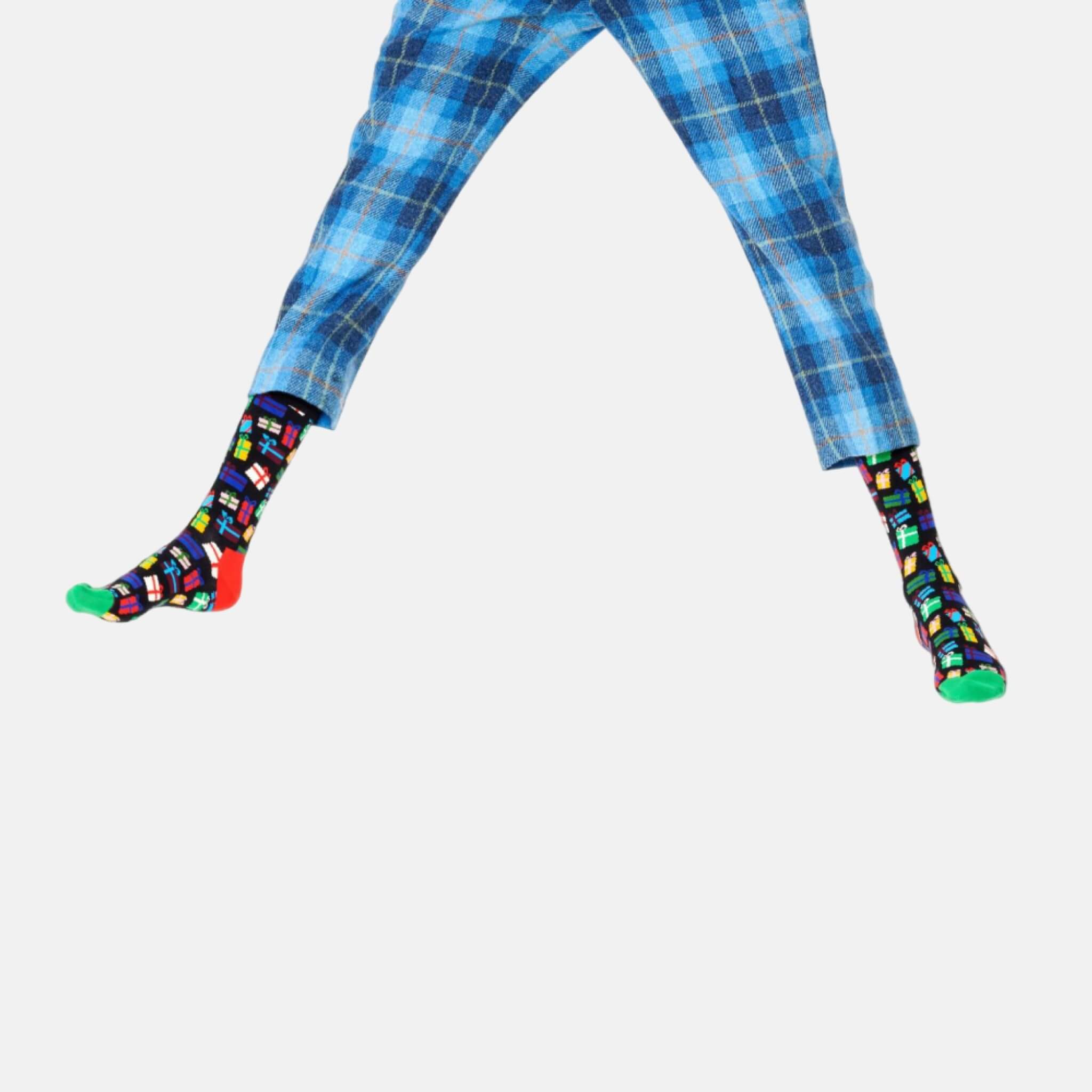 Șosete negre Happy Socks cu cadouri, model Gift Bonanza