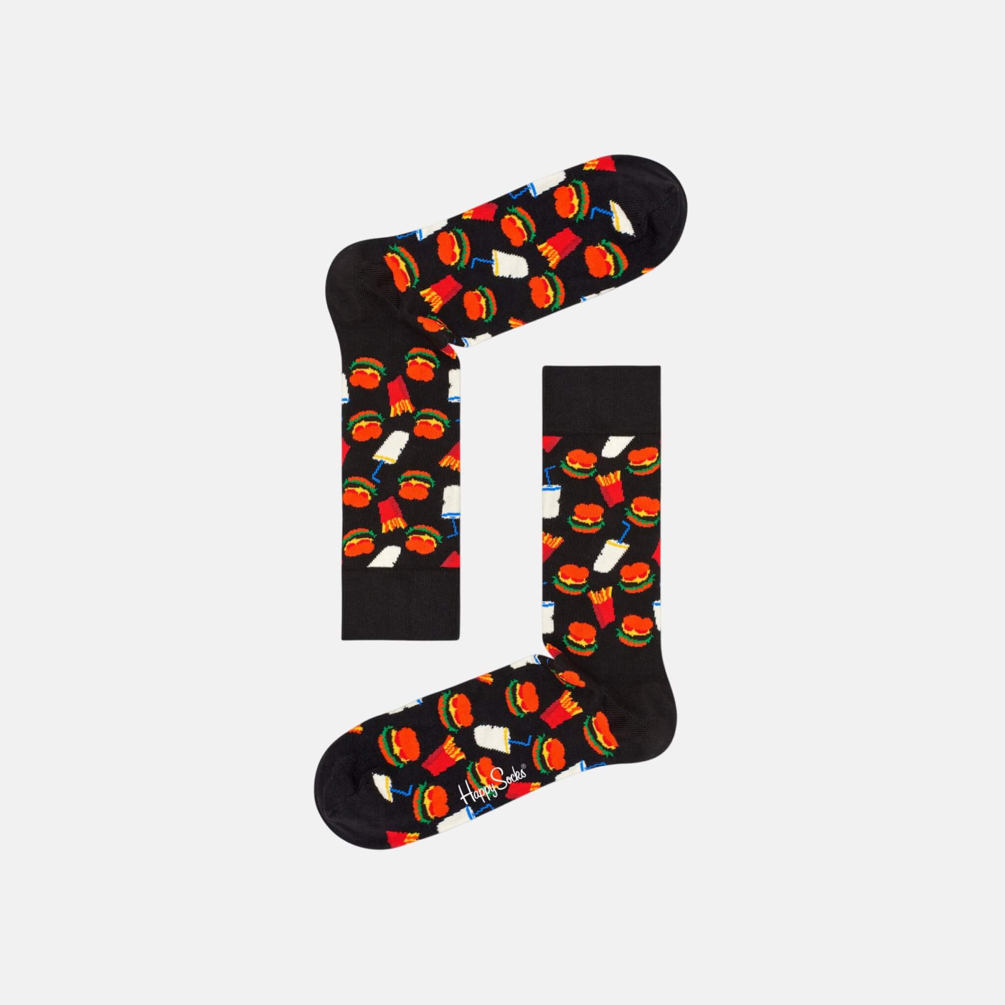 Șosete negre Happy Socks, model Hamburger 1