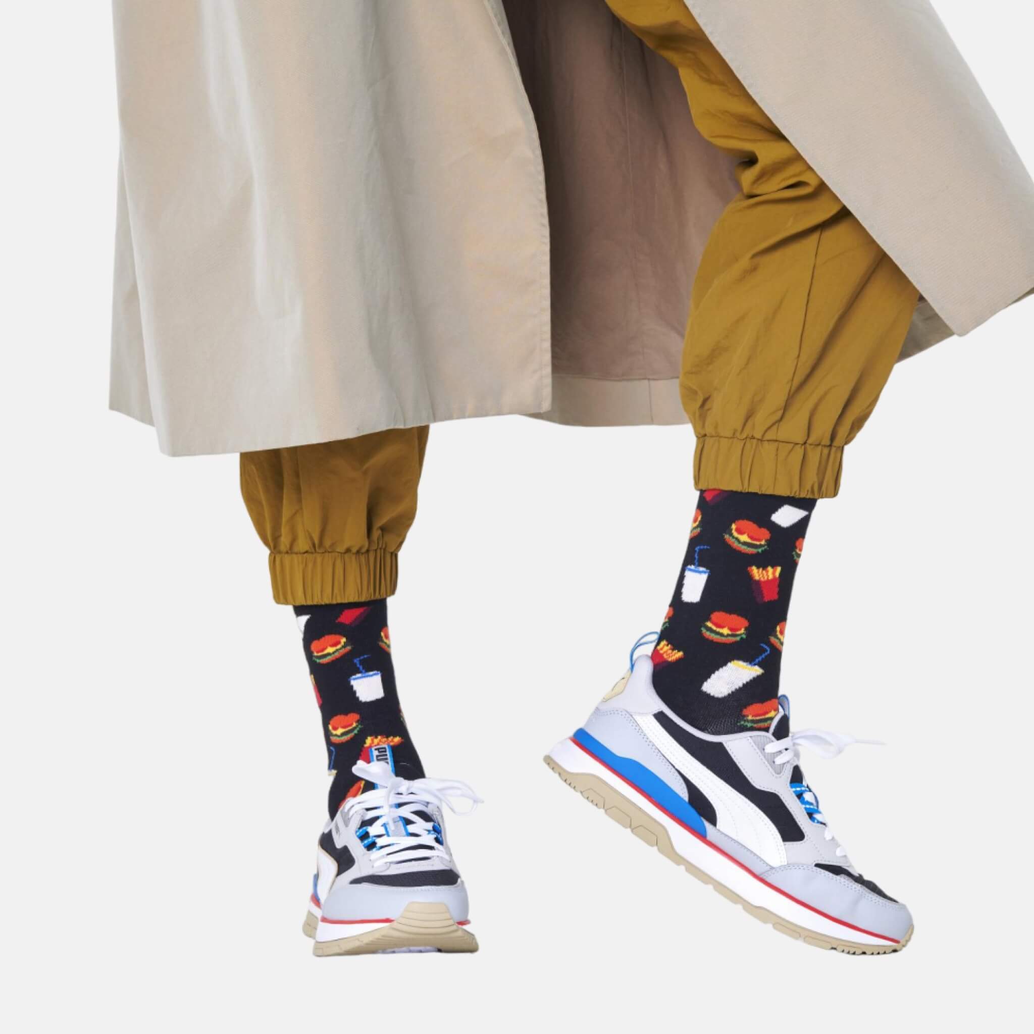 Șosete negre Happy Socks, model Hamburger 1