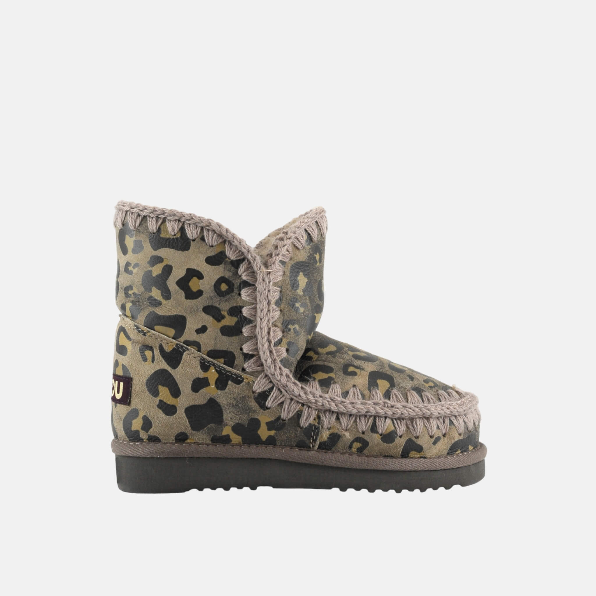 Ghete din lână cu model leopard Mou Eskimo de damă