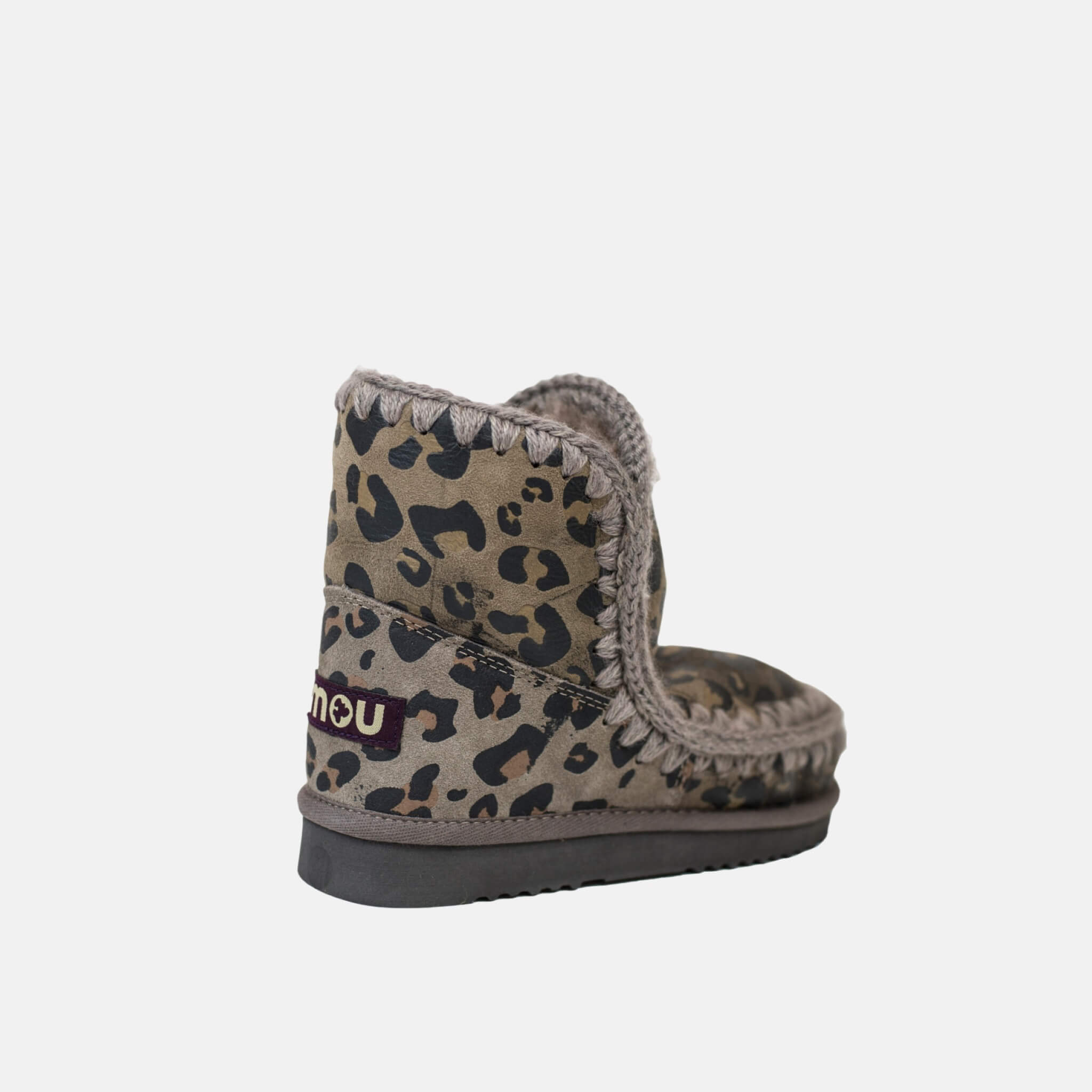 Ghete din lână cu model leopard Mou Eskimo de damă