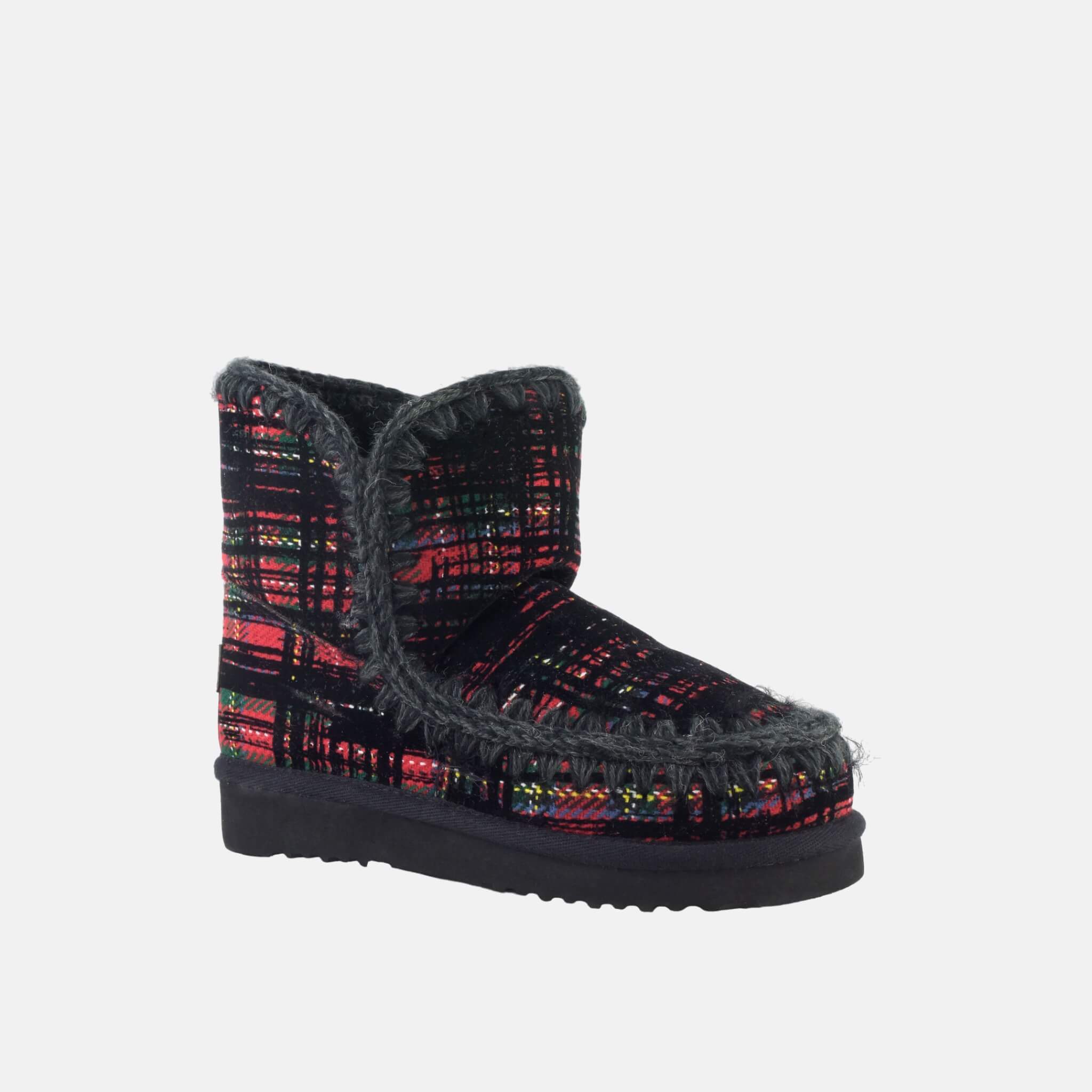 Ghete din lână negru-roșu Mou Eskimo fabric