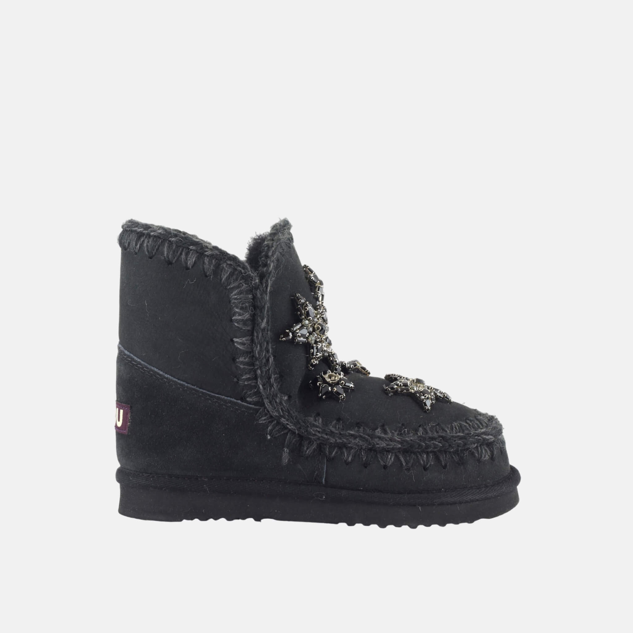 Ghete din lână negre cu model cu stele Mou Eskimo de damă