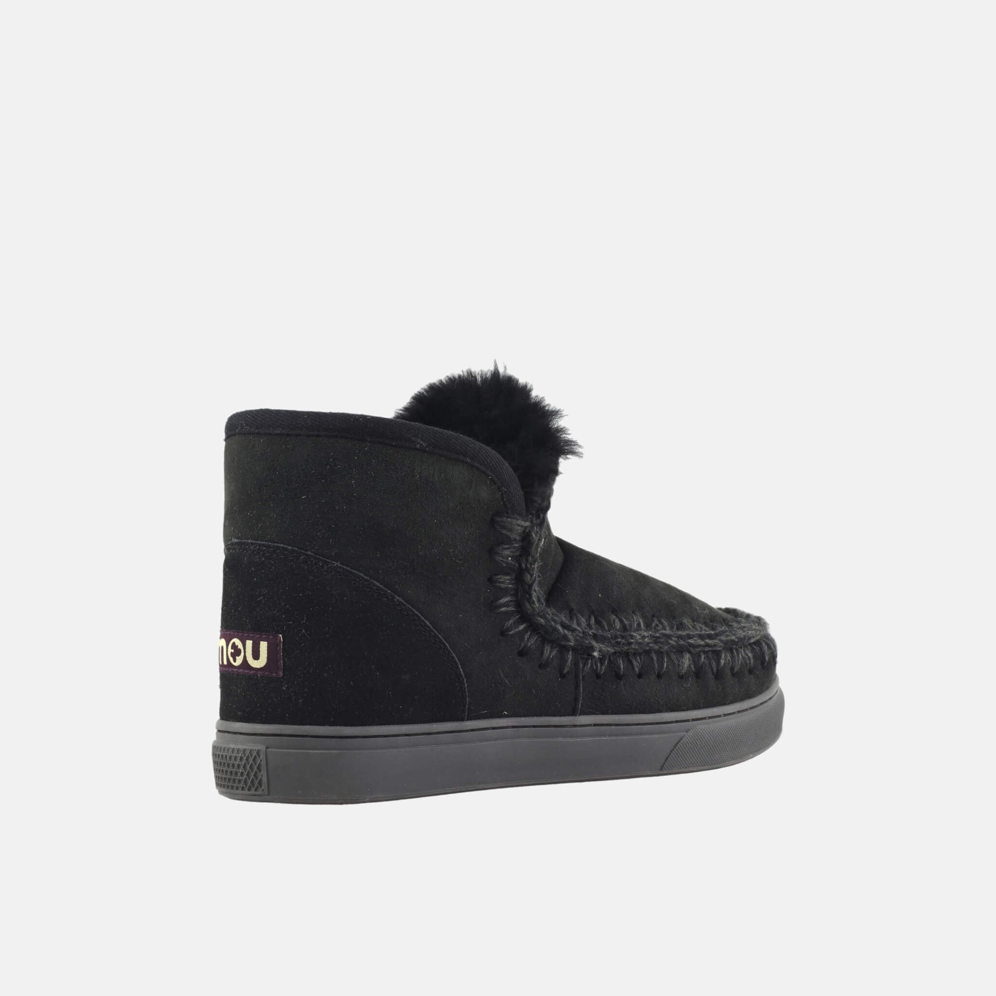 Ghete din lână negre Mou Eskimo Sneaker de damă