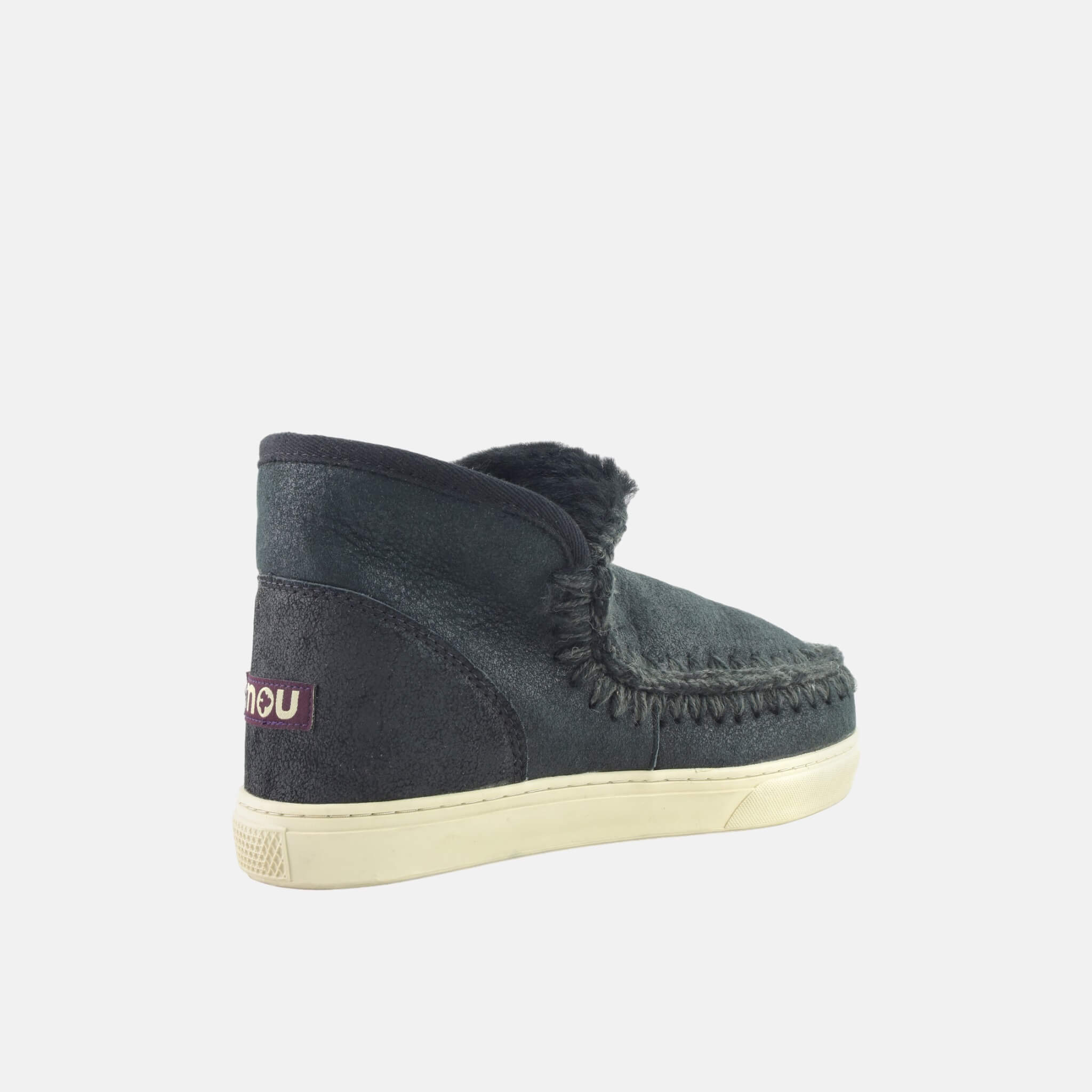 Ghete din lână gri închis Mou Eskimo Sneaker de damă