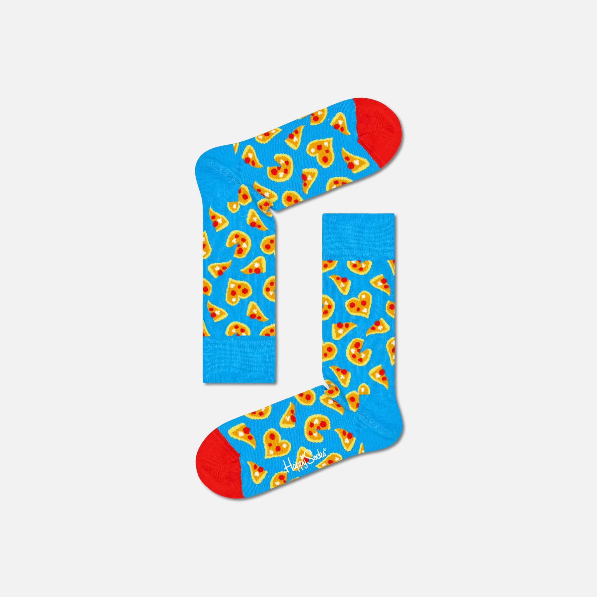Șosete albastre Happy Socks, model Pizza Love