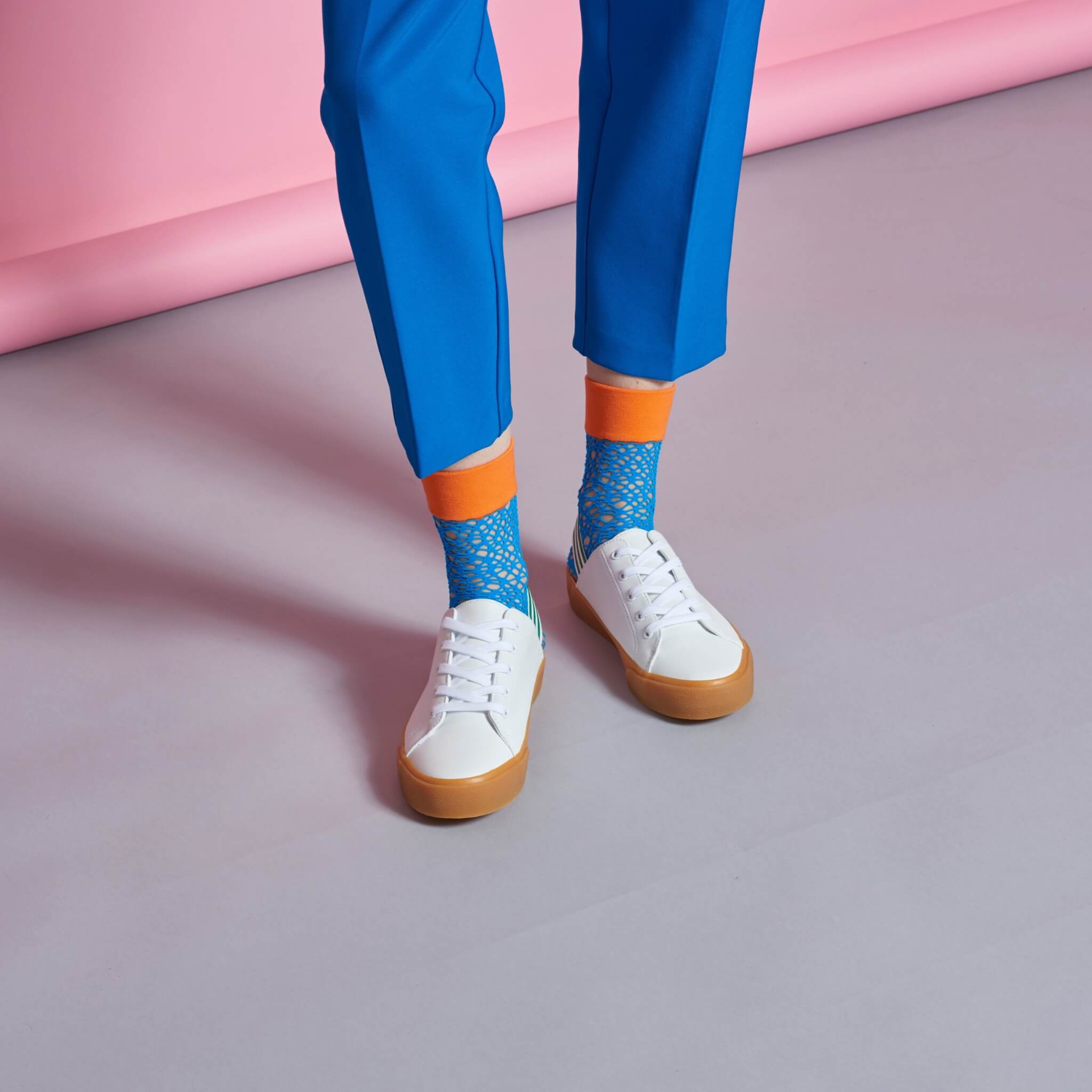 Șosete albastre din plasă Happy Socks Nina de damă // colecție Hysteria