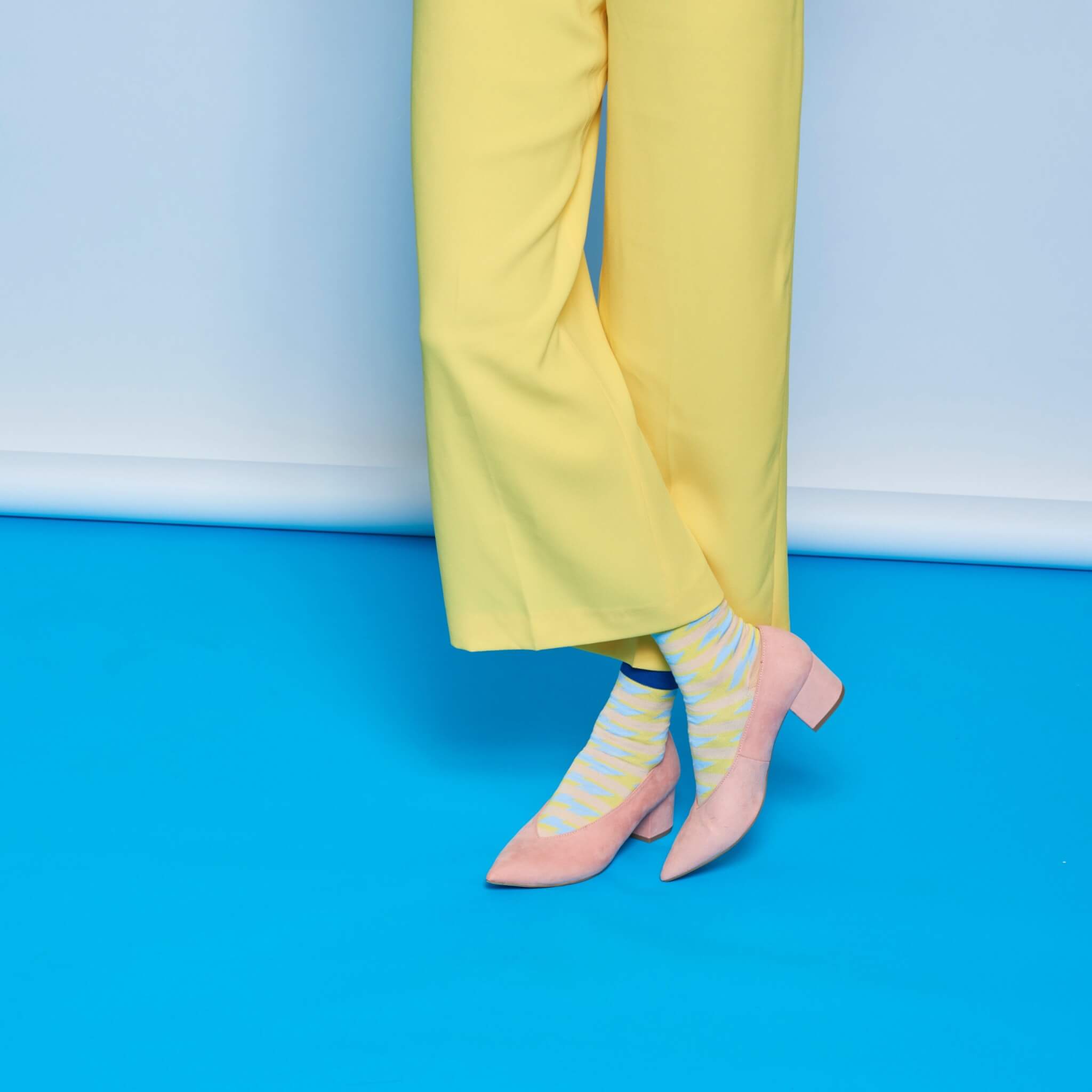 Șosete galbene Happy Socks Ray de damă // colecție Hysteria