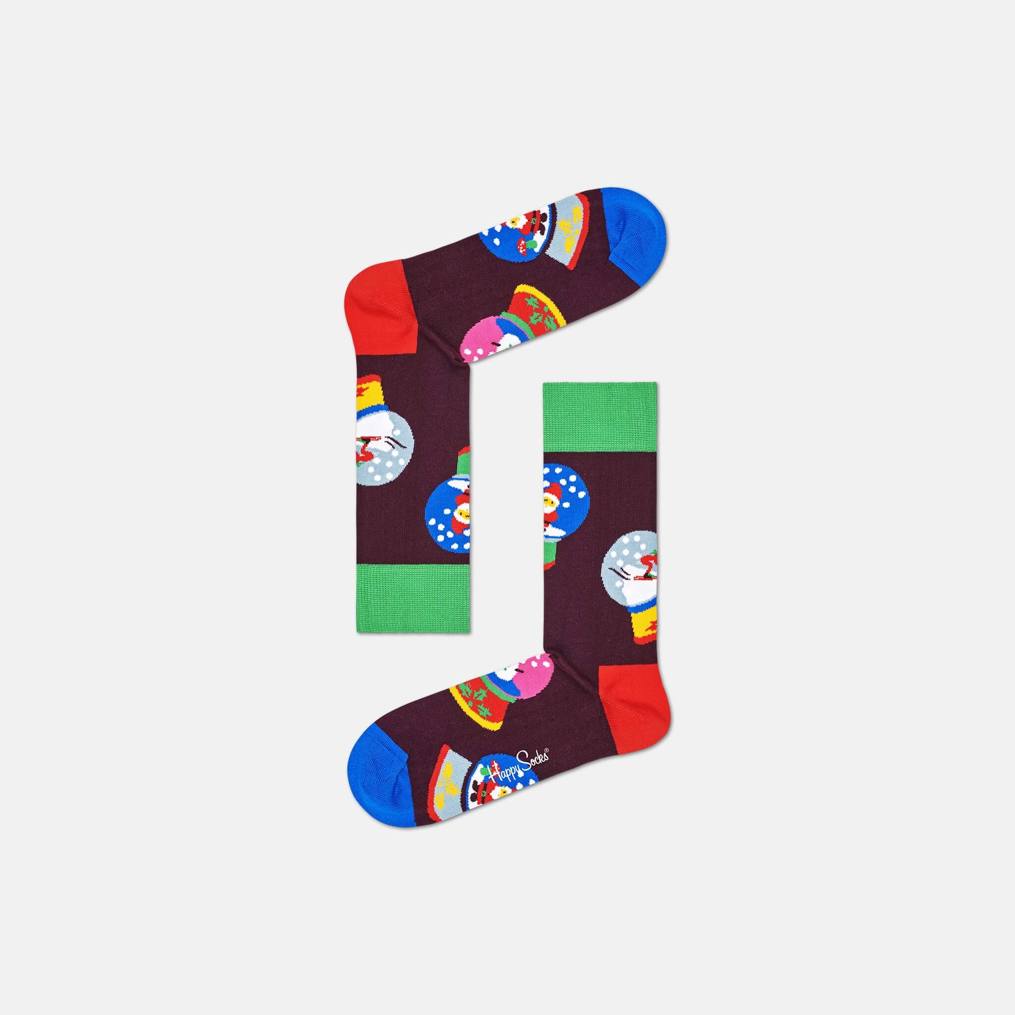 Șosete maro Happy Socks cu globuri, model Snow Globe