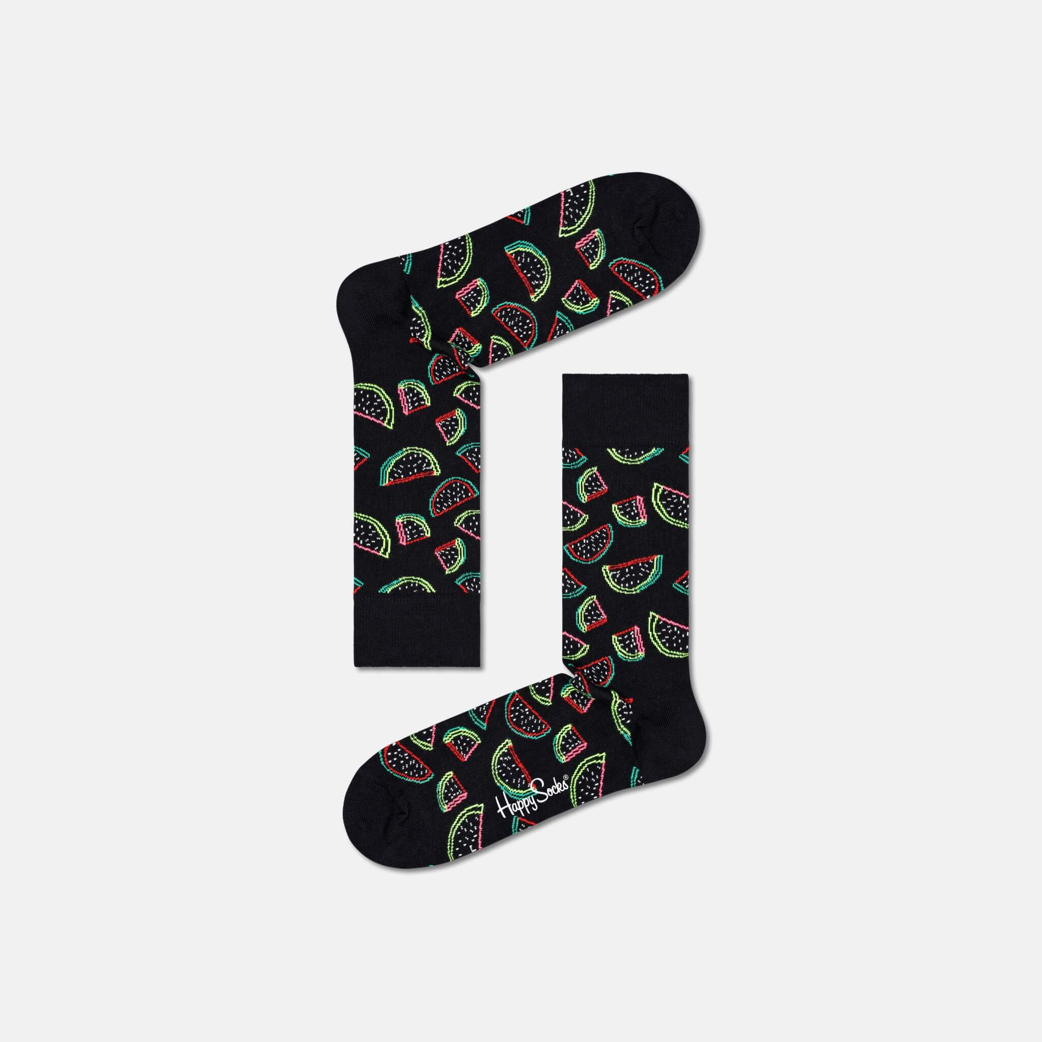 Șosete negre Happy Socks cu pepeni, model Watermelon
