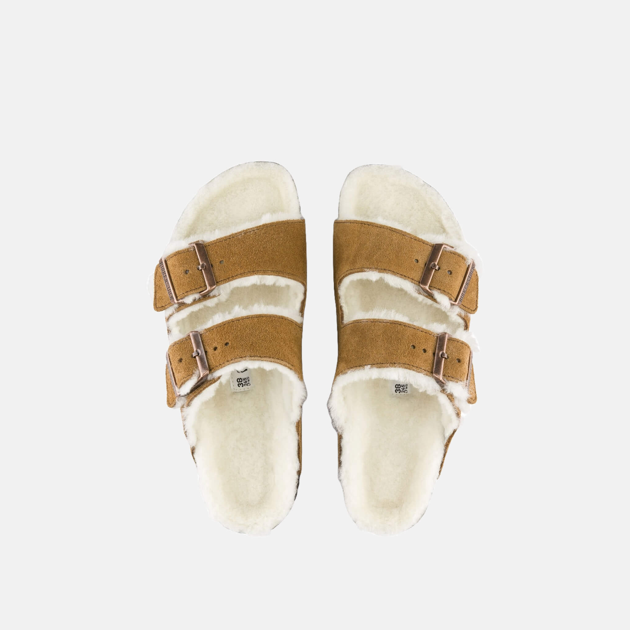 Papuci Birkenstock Arizona Shearling Suede Leather maro