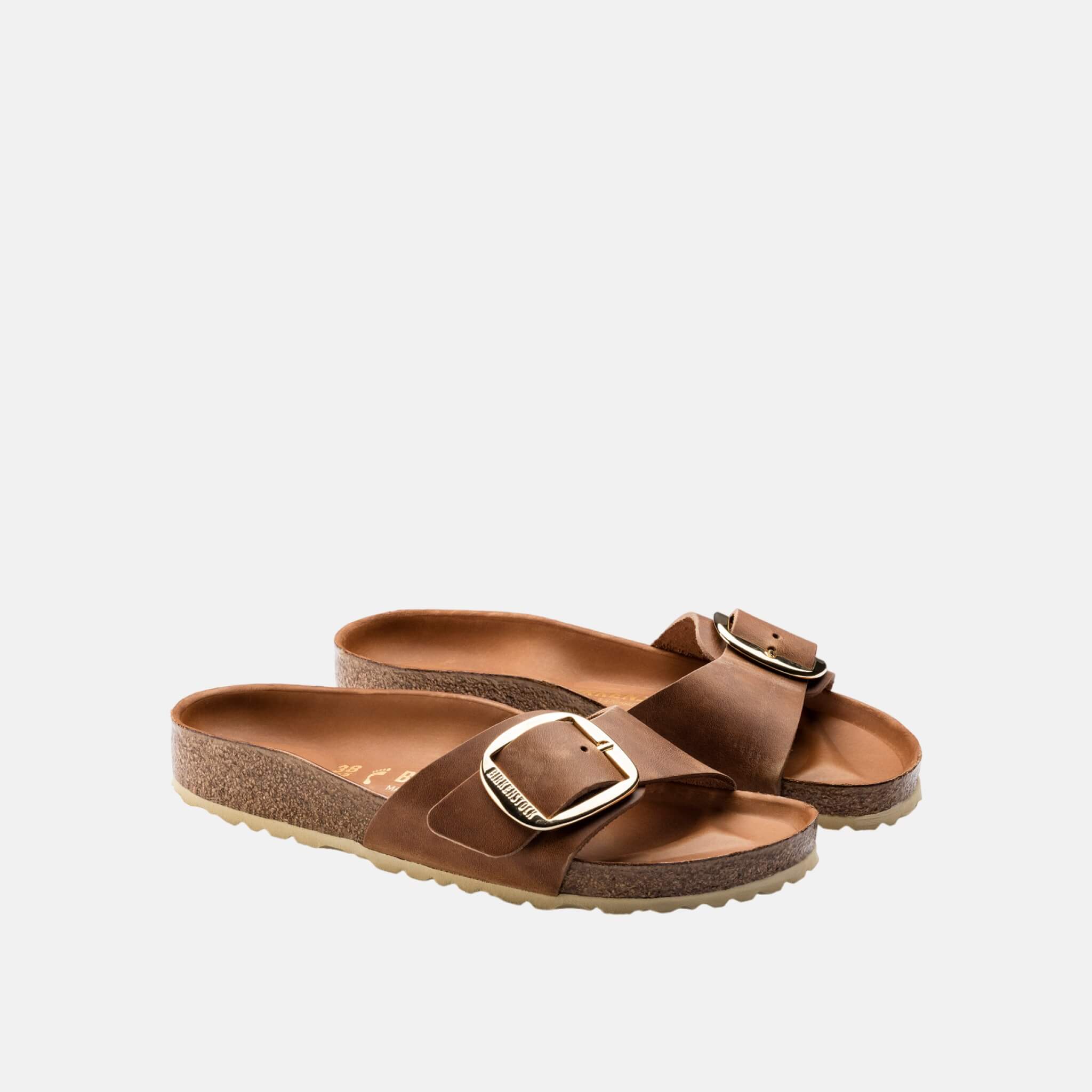 Papuci Regular Birkenstock Madrid Big Buckle Oiled Leather maro