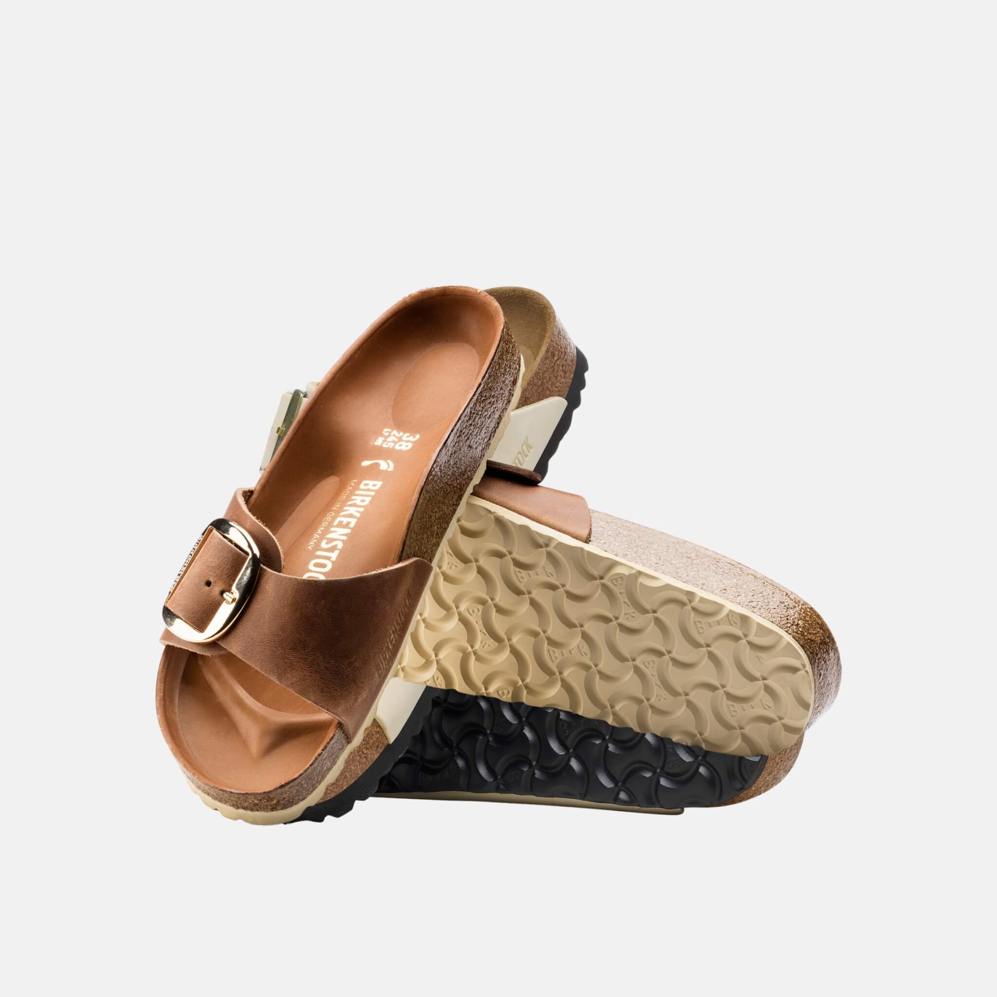 Papuci Regular Birkenstock Madrid Big Buckle Oiled Leather maro