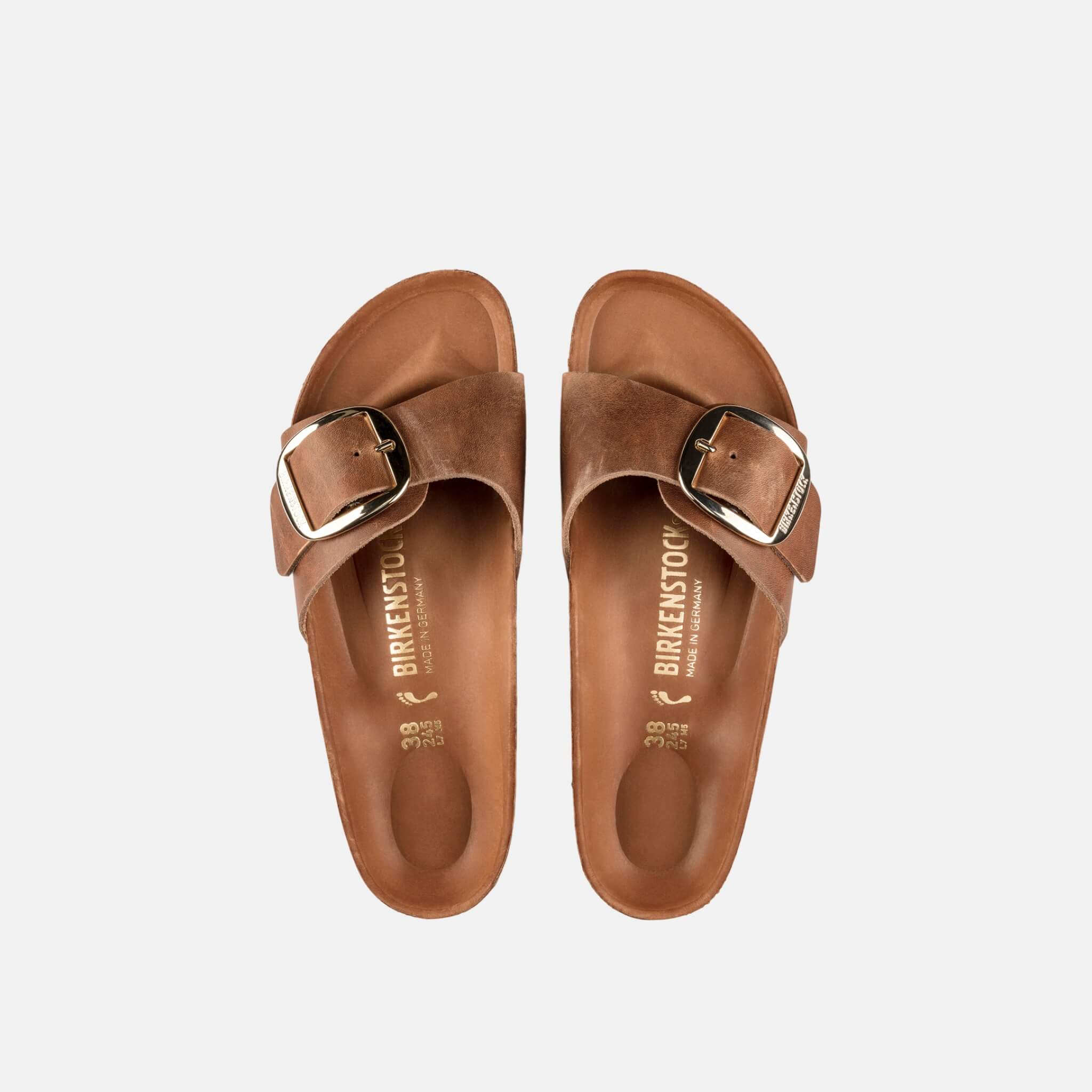 Papuci Regular Birkenstock Madrid Big Buckle Oiled Leather maro