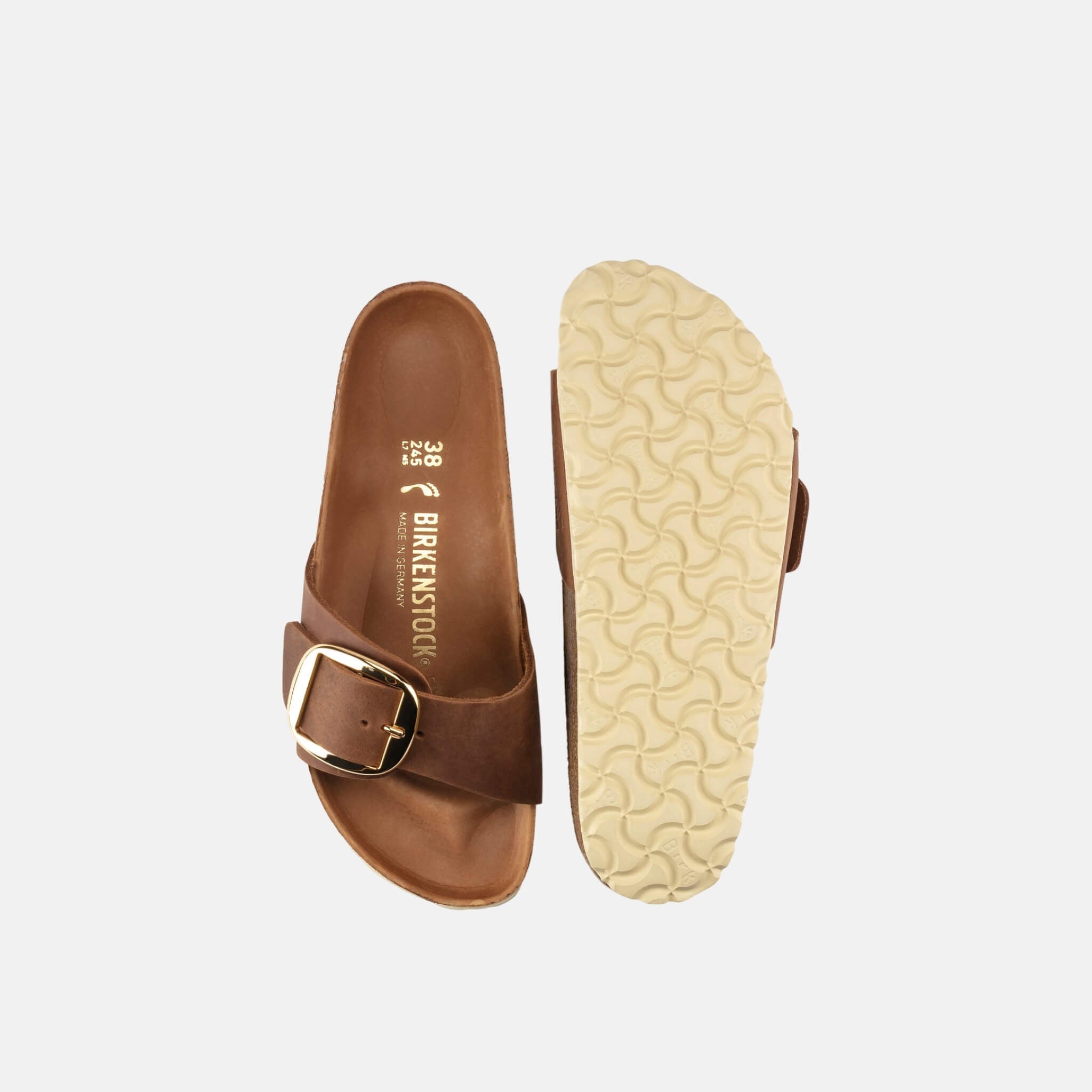 Papuci Regular Birkenstock Madrid Big Buckle Oiled Leather maro