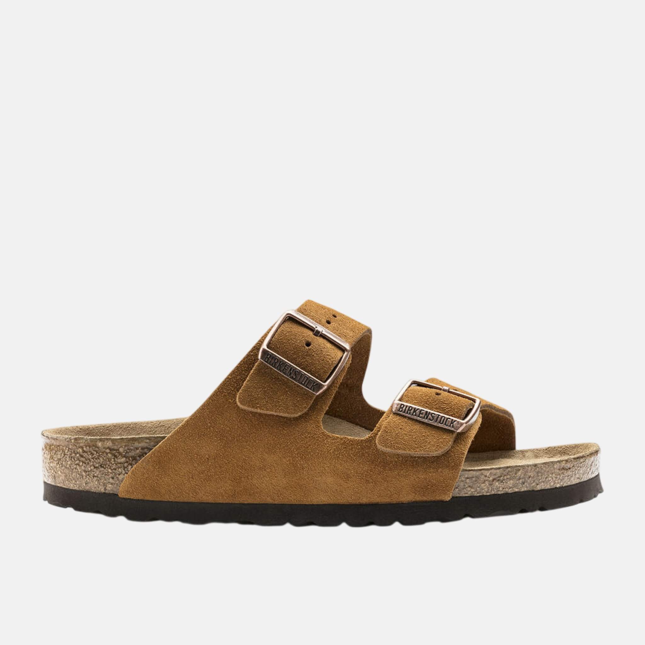 Papuci Birkenstock Arizona Soft Footbed Suede maro