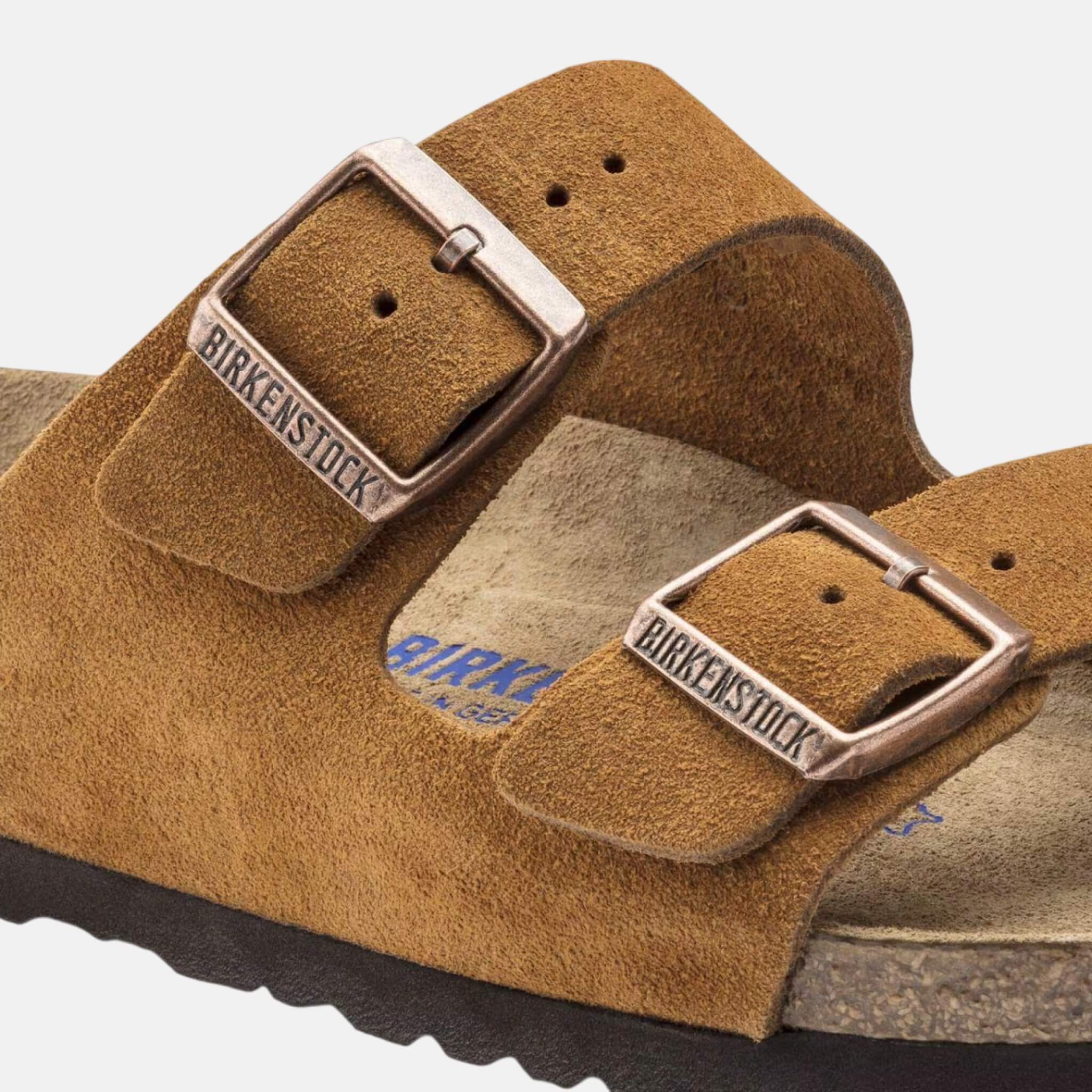 Papuci Birkenstock Arizona Soft Footbed Suede maro