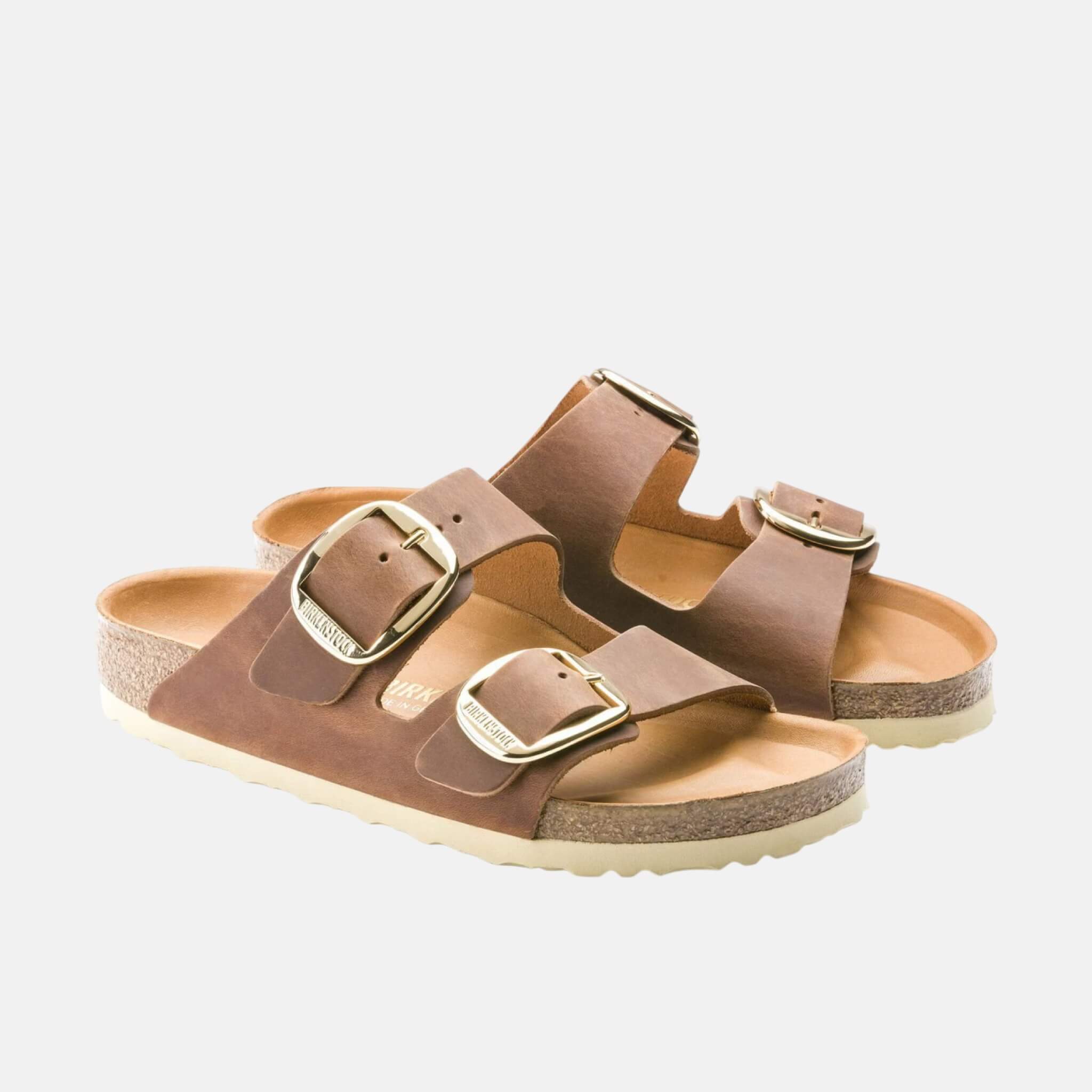 Papuci Regular Birkenstock Arizona Big Buckle Oiled Leather maro