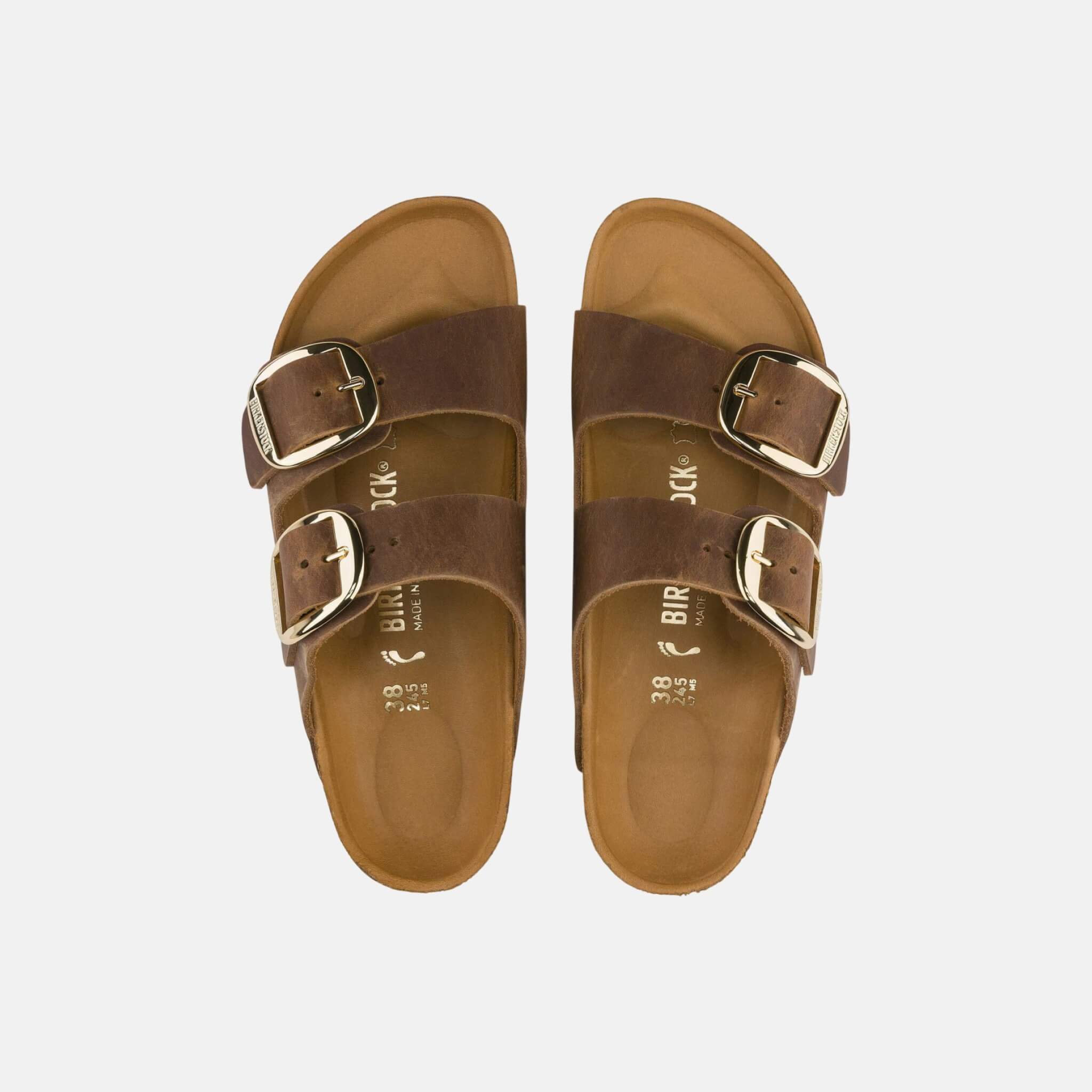 Papuci Regular Birkenstock Arizona Big Buckle Oiled Leather maro