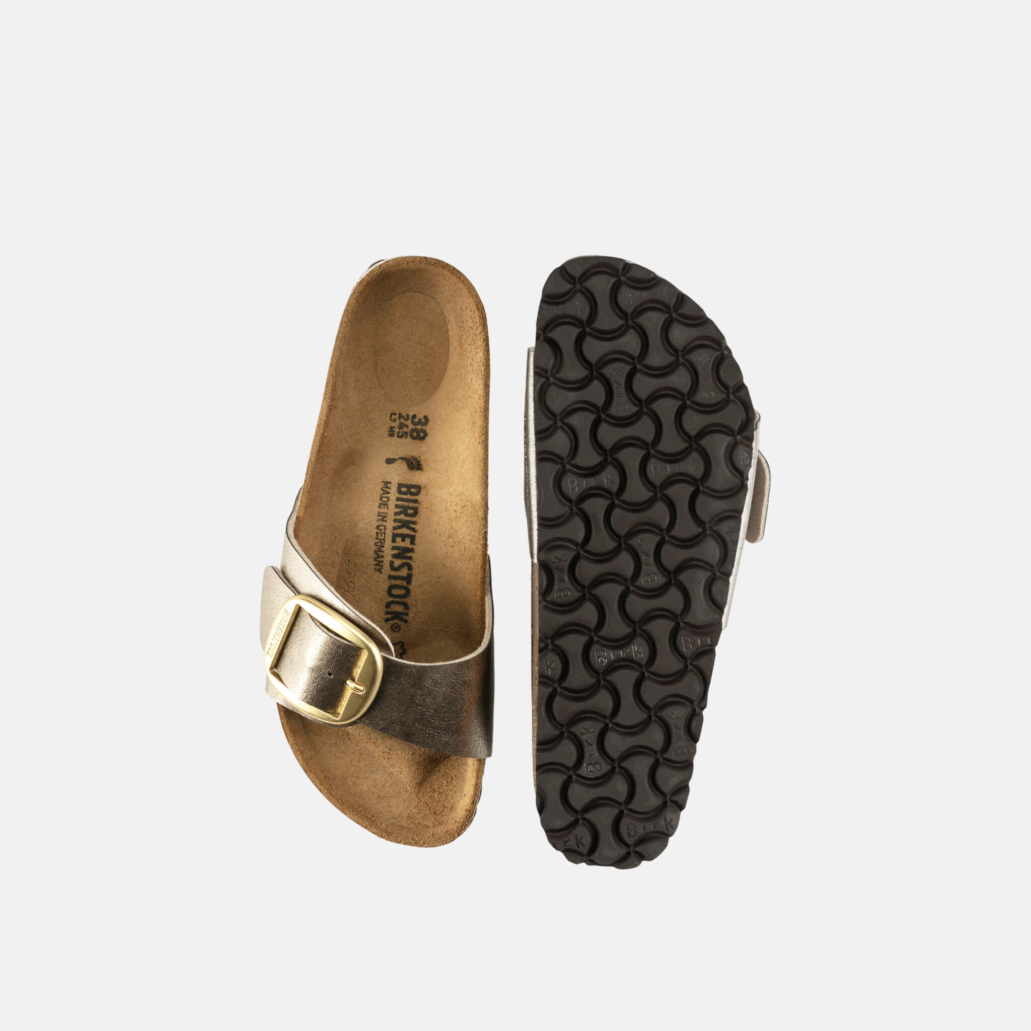 Papuci Regular Birkenstock Madrid Big Buckle Graceful auriu