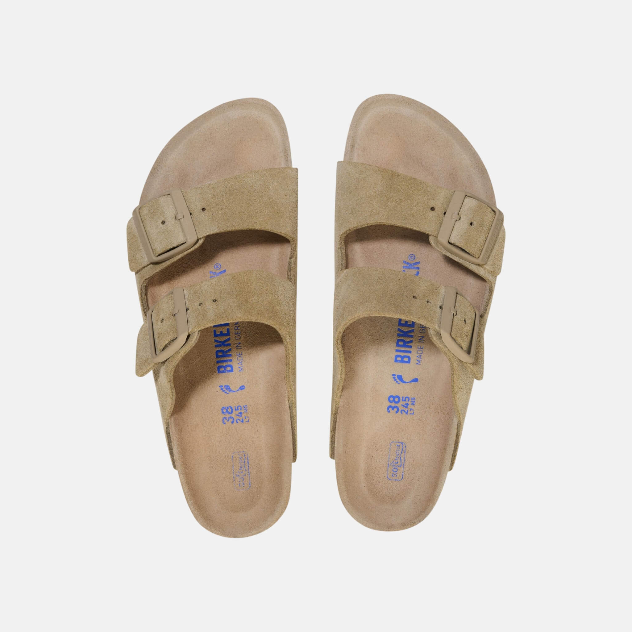 Papuci Regular Arizona Soft Footbed Suede Leather verde