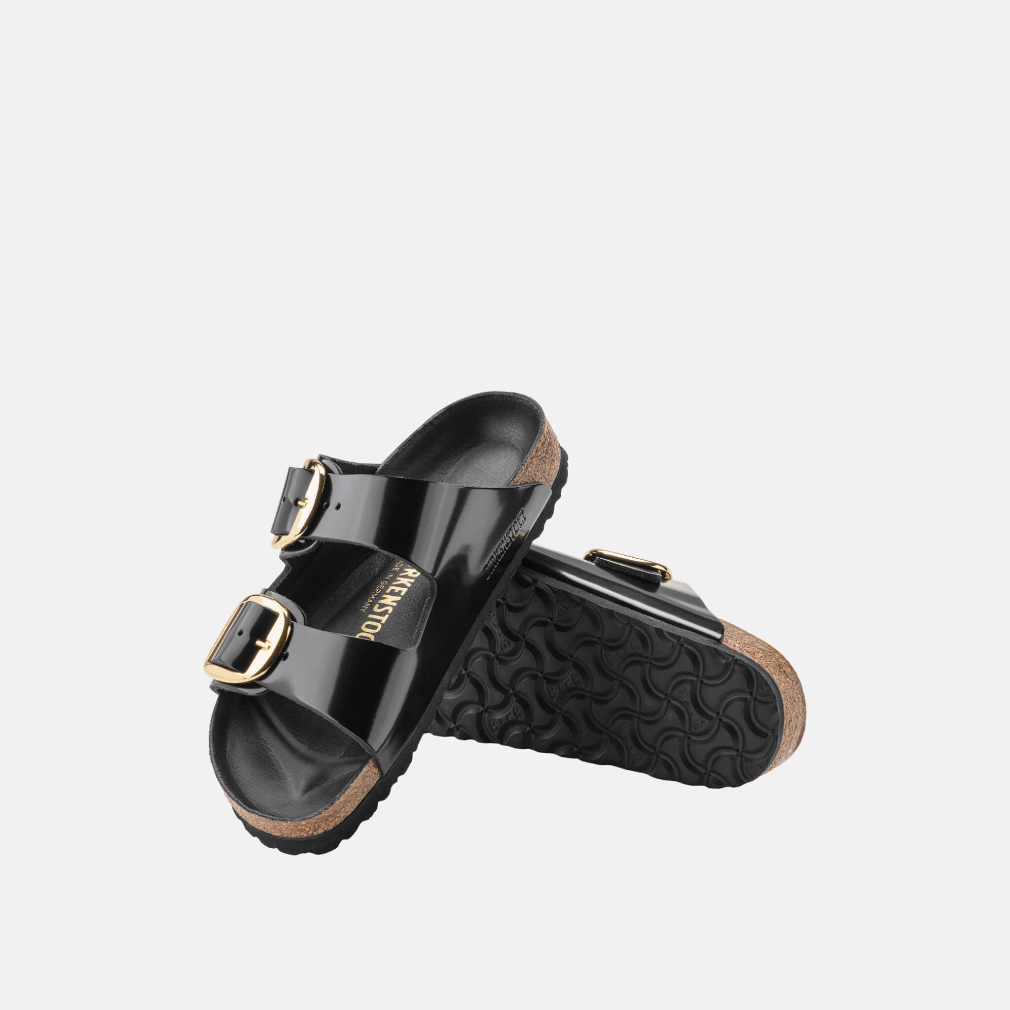 Papuci Regular Birkenstock Arizona Big Buckle High Shine Leather negru