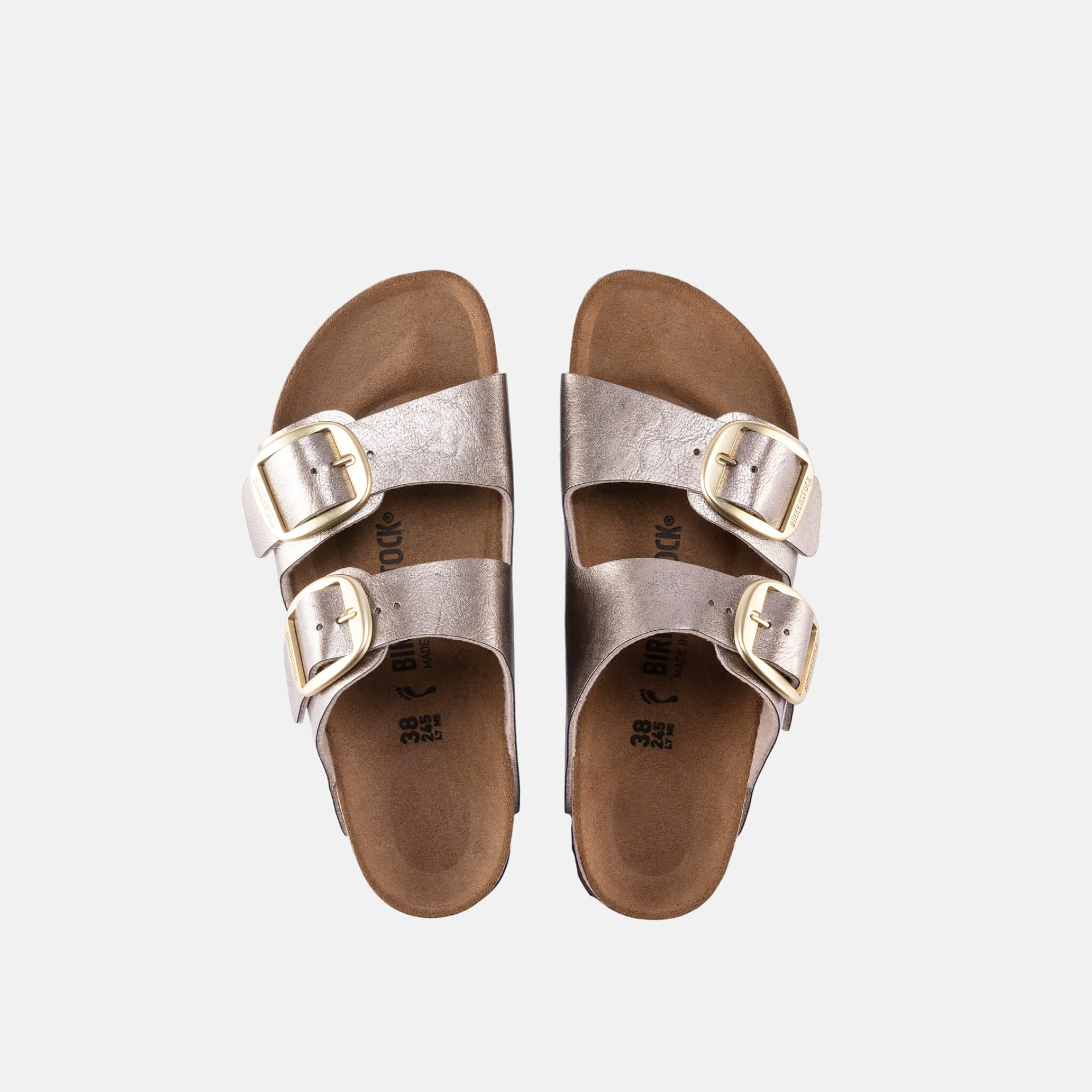 Papuci Regular Birkenstock Arizona Big Buckle Graceful auriu