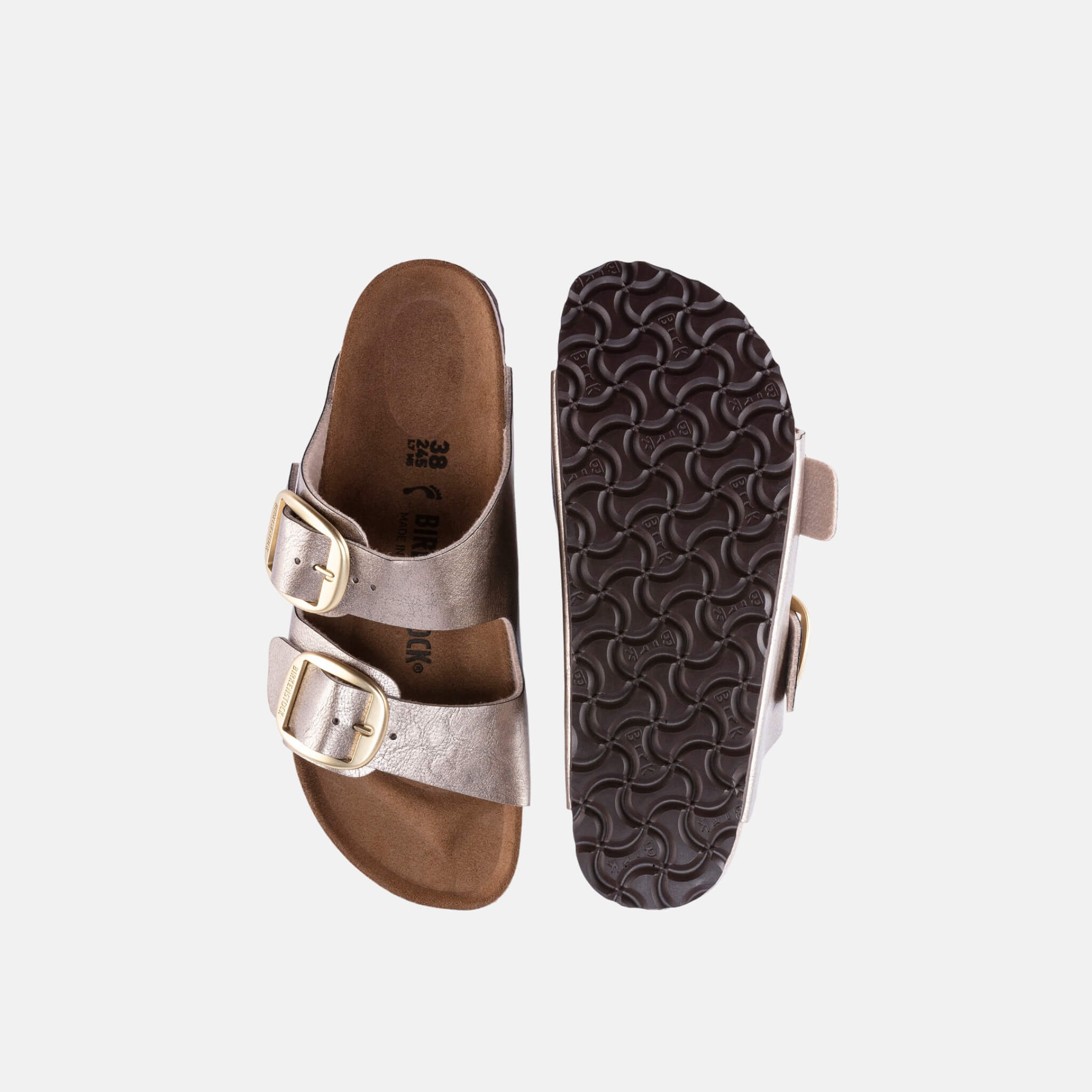 Papuci Regular Birkenstock Arizona Big Buckle Graceful auriu