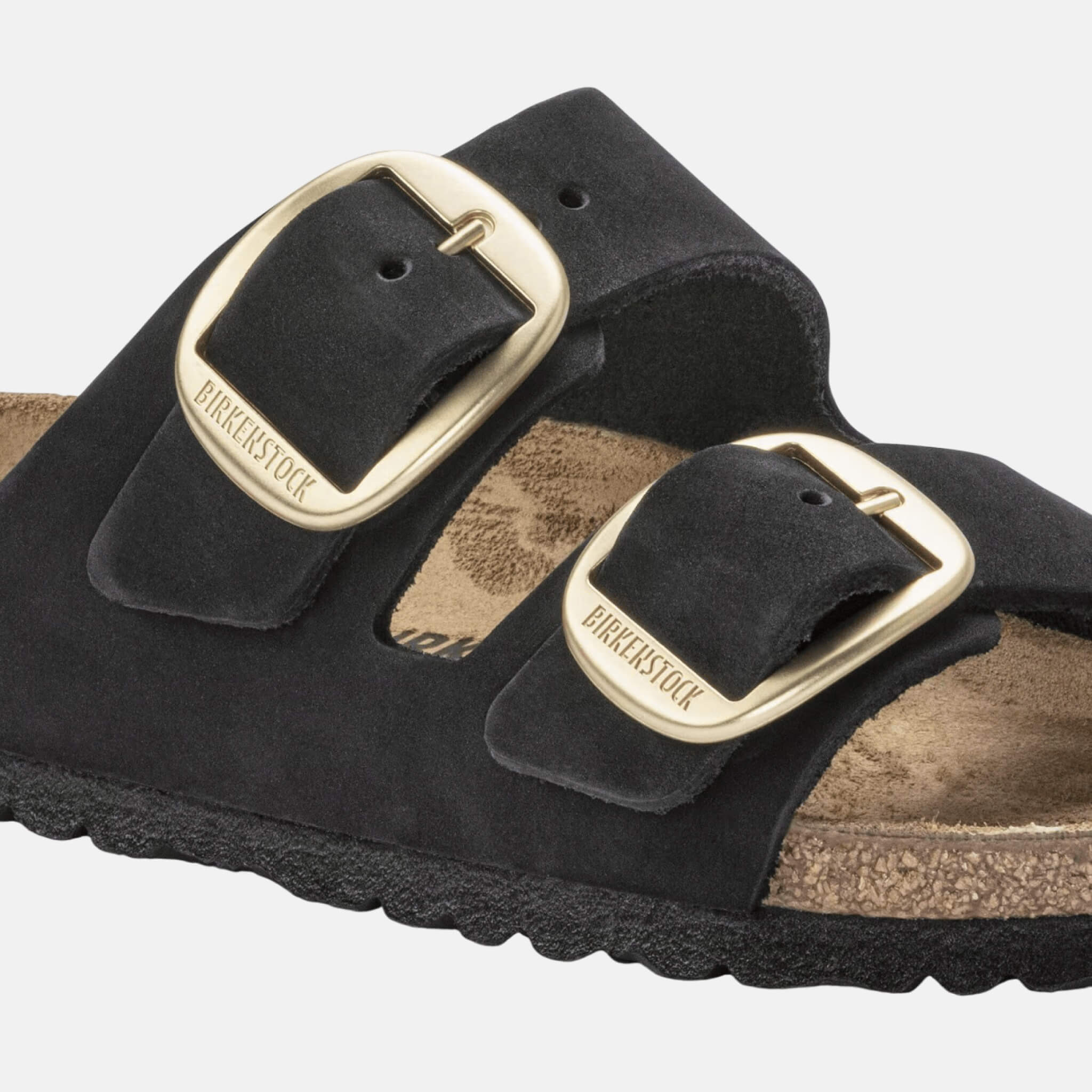 Papuci Regular Birkenstock Arizona Big Buckle Nubuck Leather negru
