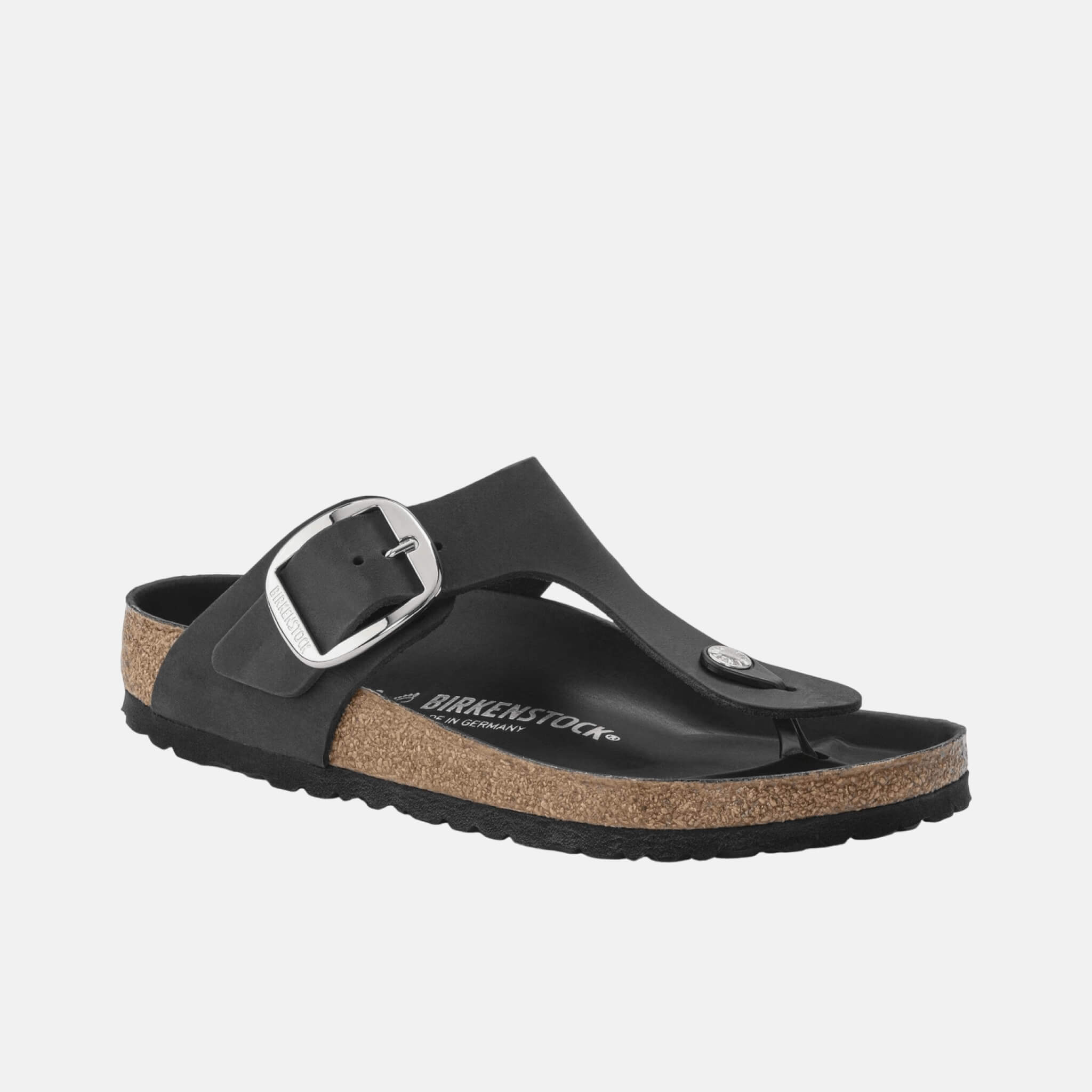 Șlapi Regular Gizeh Big Buckle Natural Leather Oiled negru