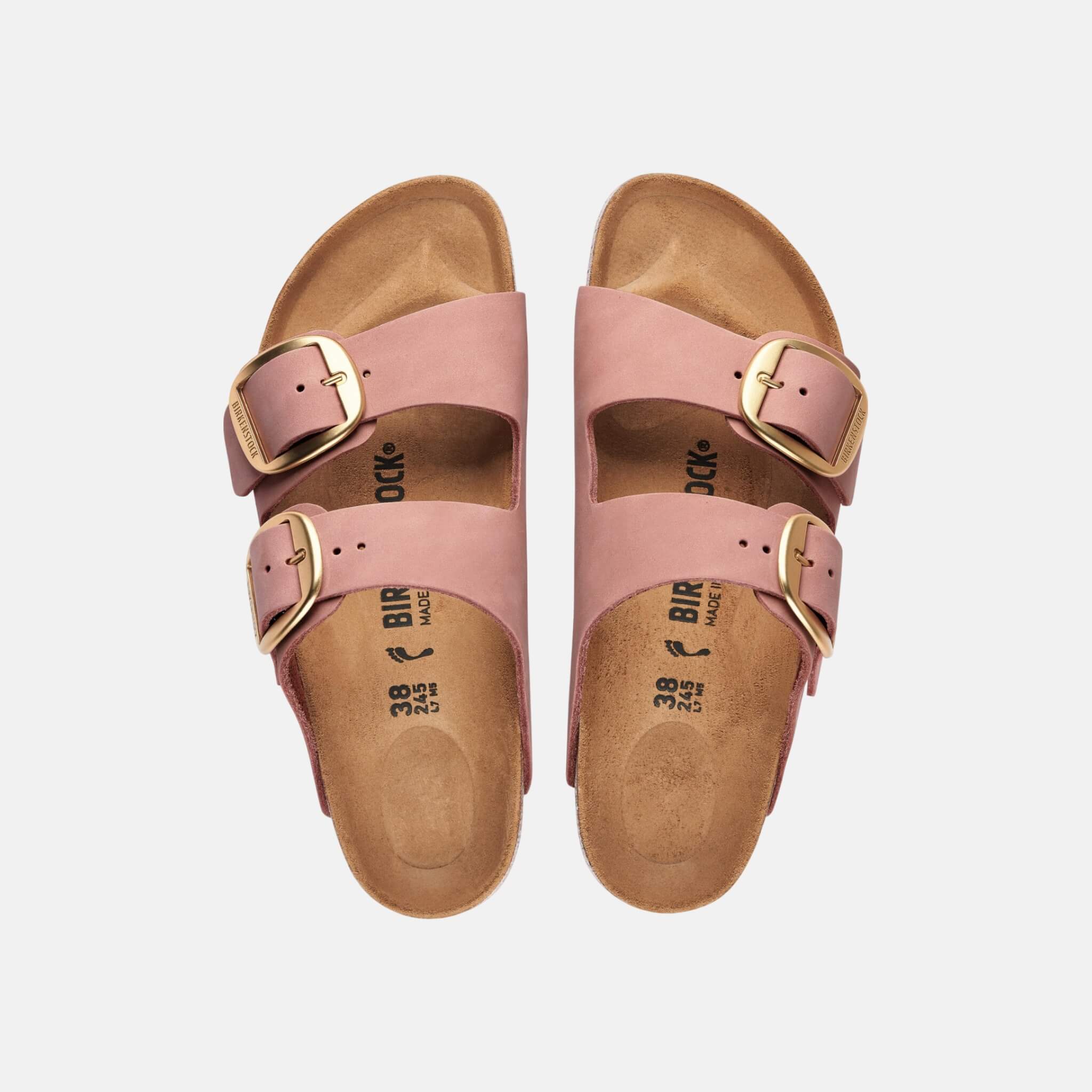 Papuci Regular Arizona Big Buckle Nubuk Leather roz