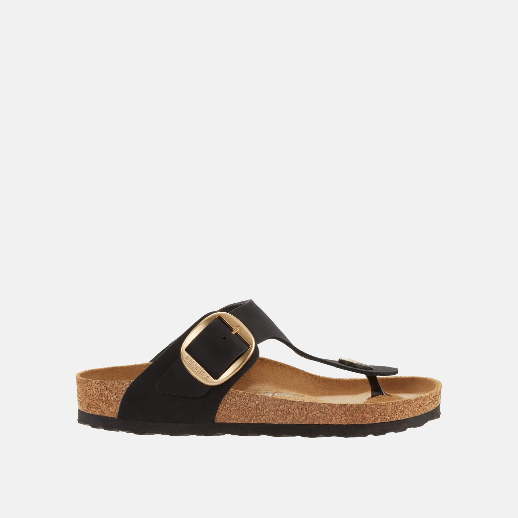 Șlapi Regular Birkenstock Gizeh Big Buckle Nubuck Leather negru