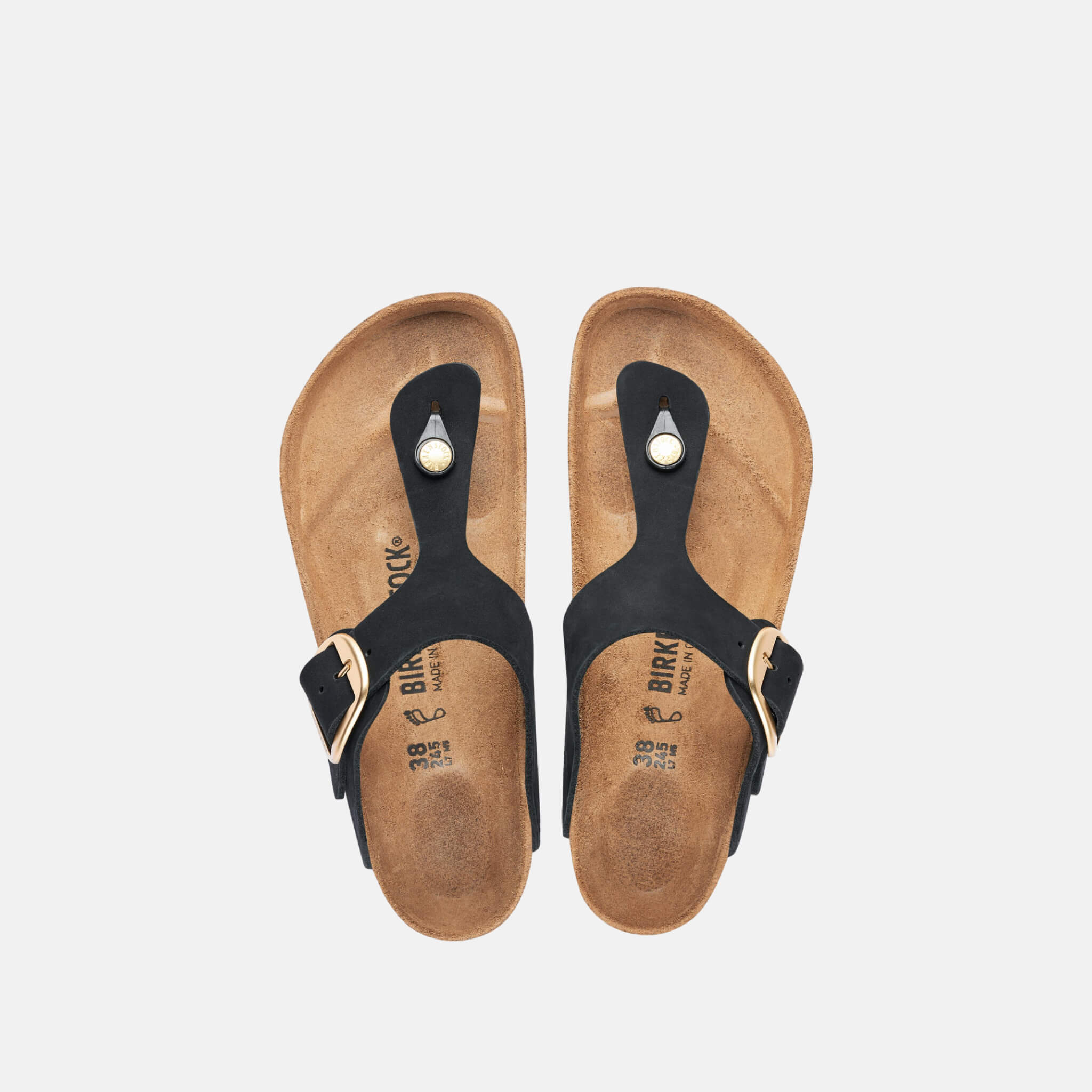 Șlapi Regular Birkenstock Gizeh Big Buckle Nubuck Leather negru