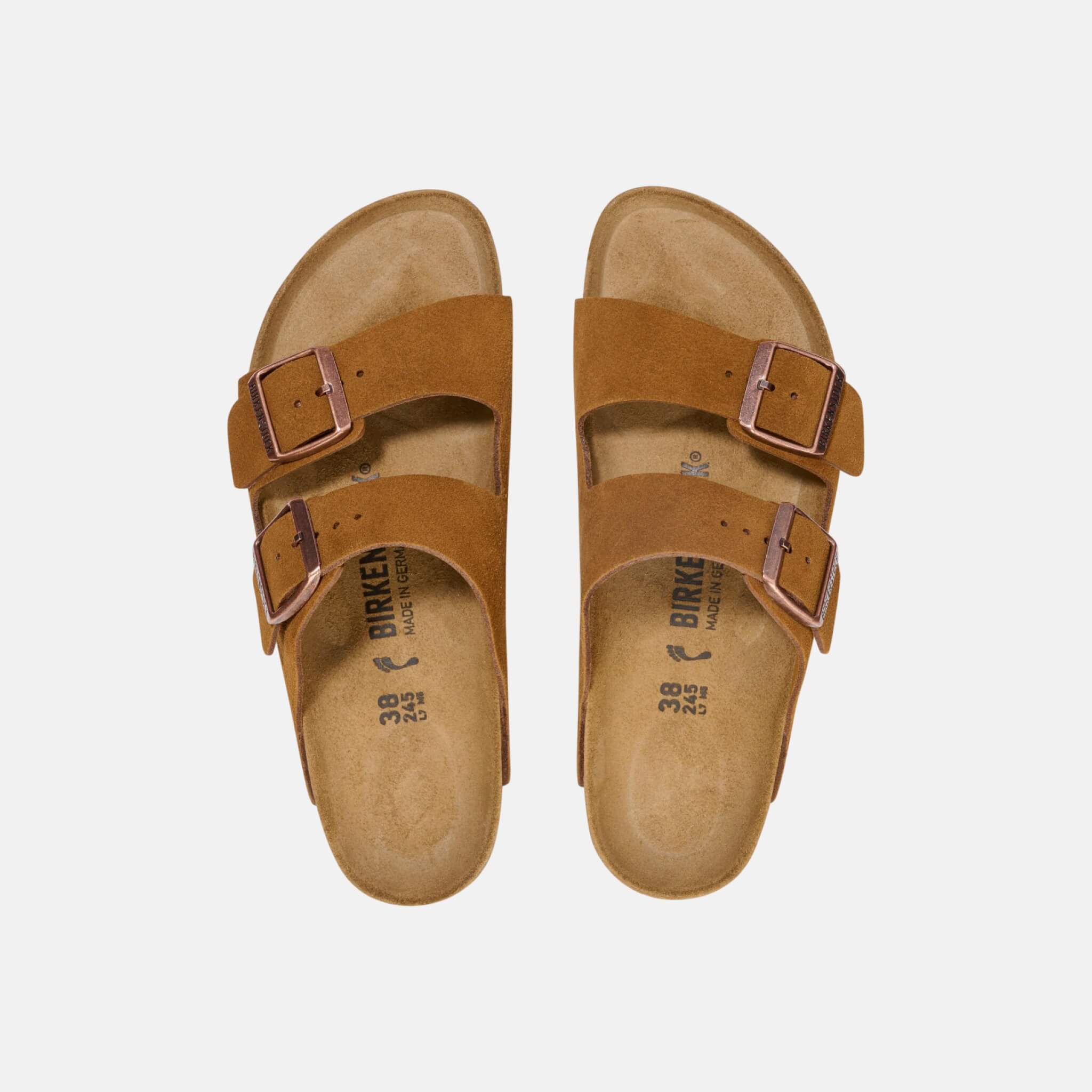 Papuci Regular Birkenstock Arizona Suede Leather maro
