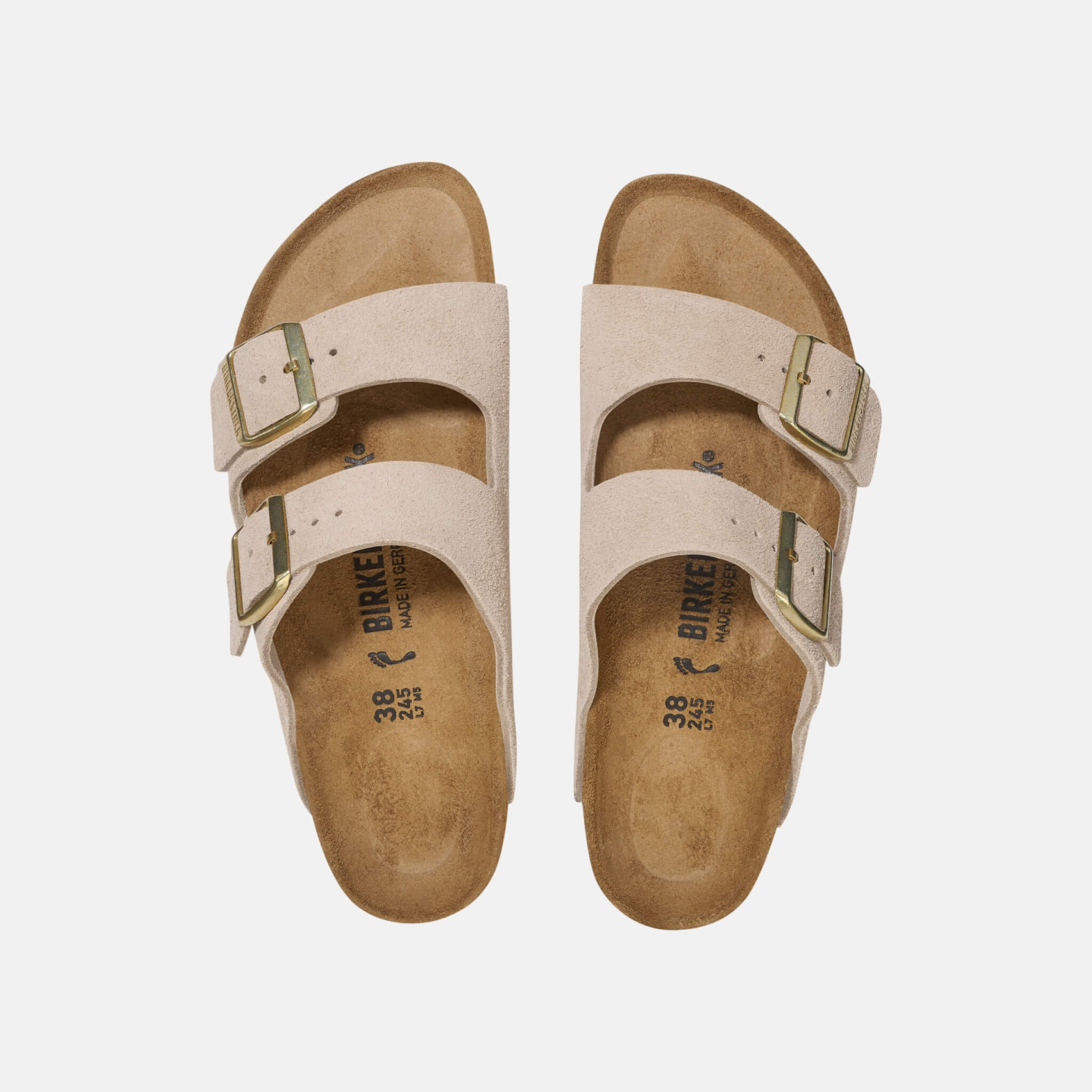 Papuci Regular Arizona Suede Leather bej