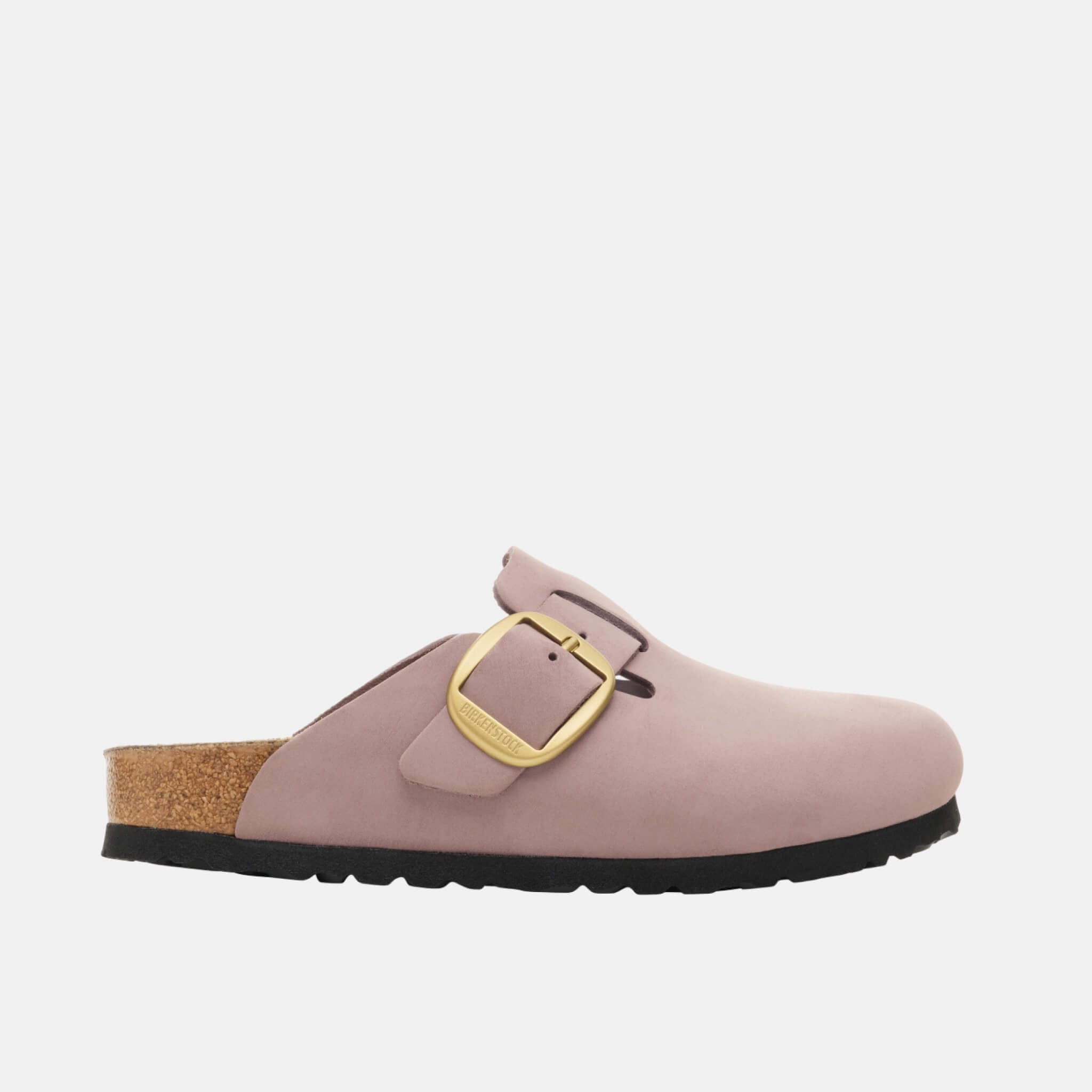 Saboți regular Boston Big Buckle Nubuk Leather mov
