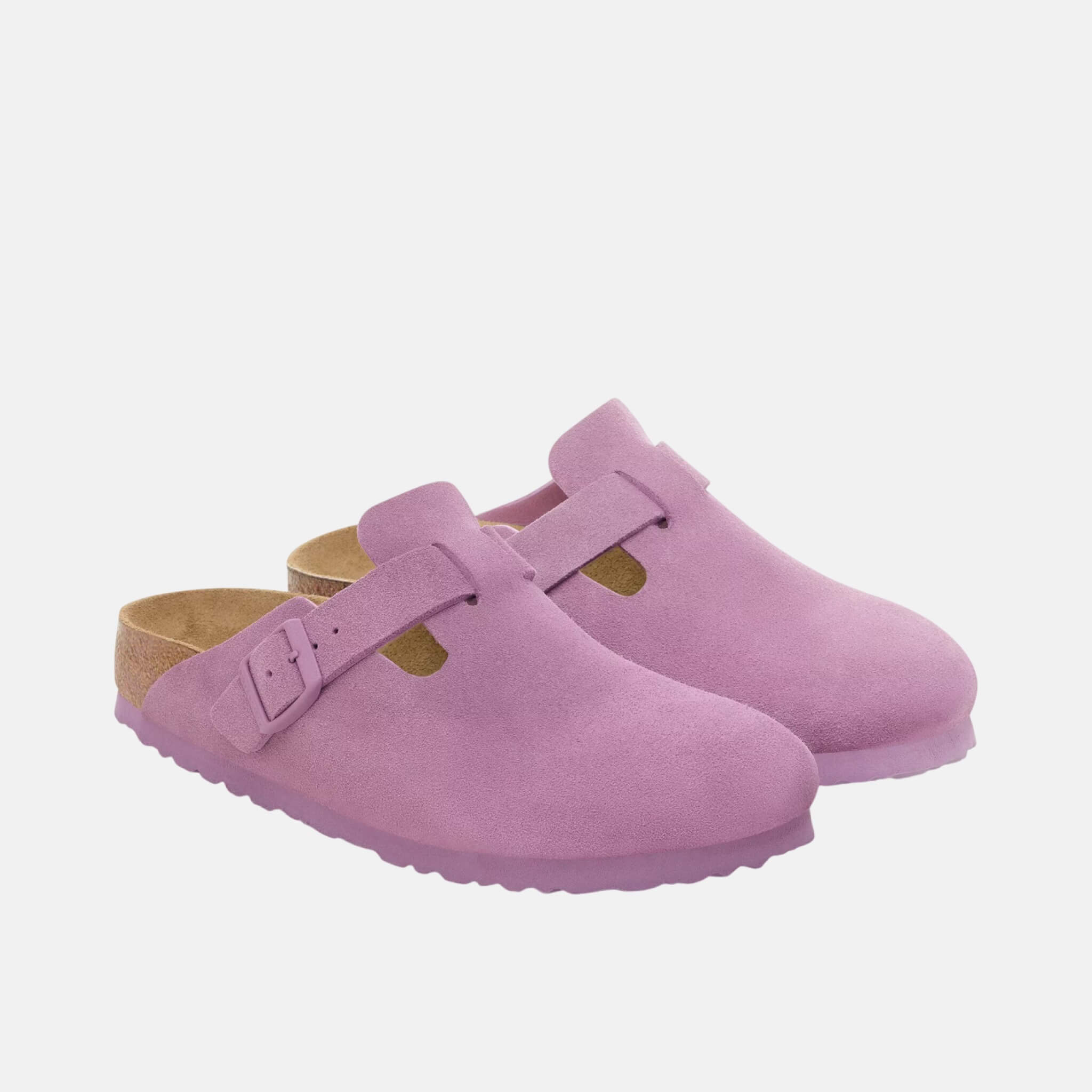Saboți regular Boston Suede Leather roz