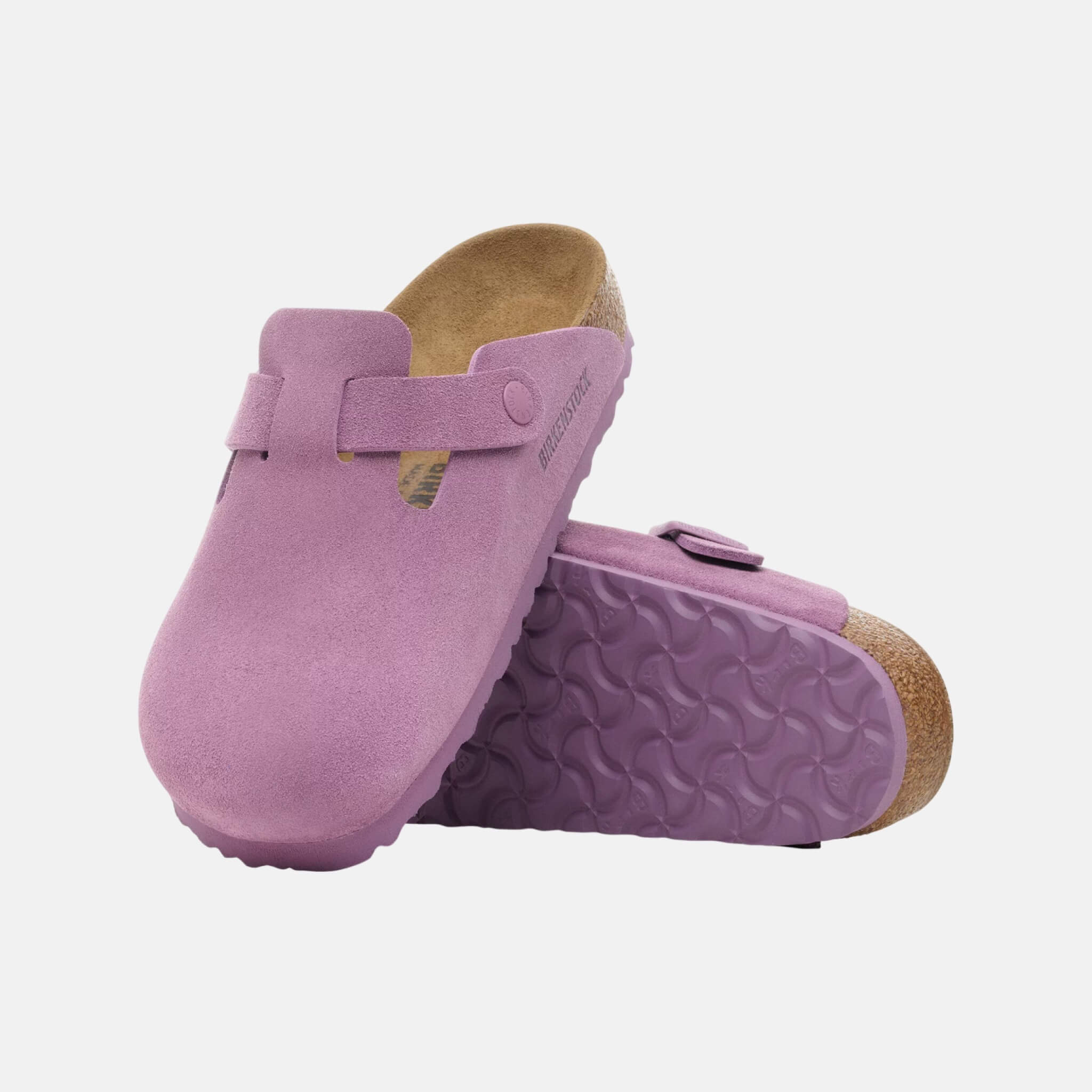 Saboți regular Boston Suede Leather roz