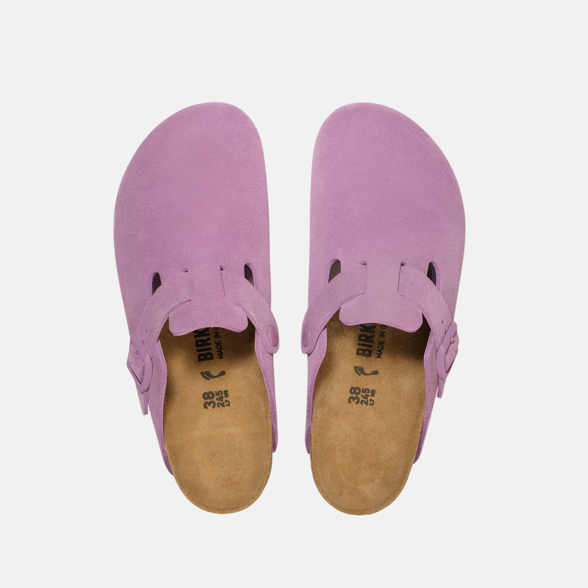 Saboți regular Boston Suede Leather roz