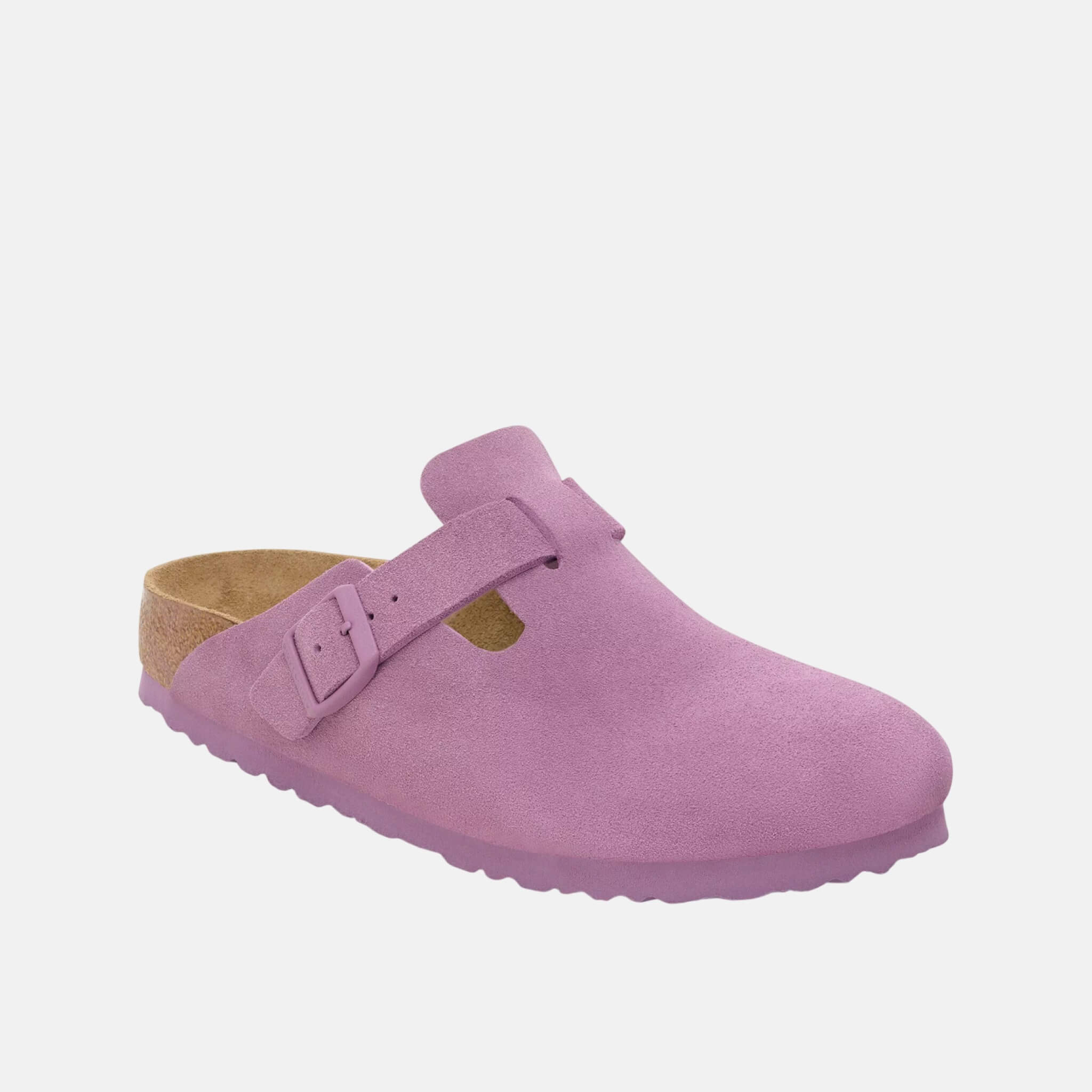 Saboți regular Boston Suede Leather roz