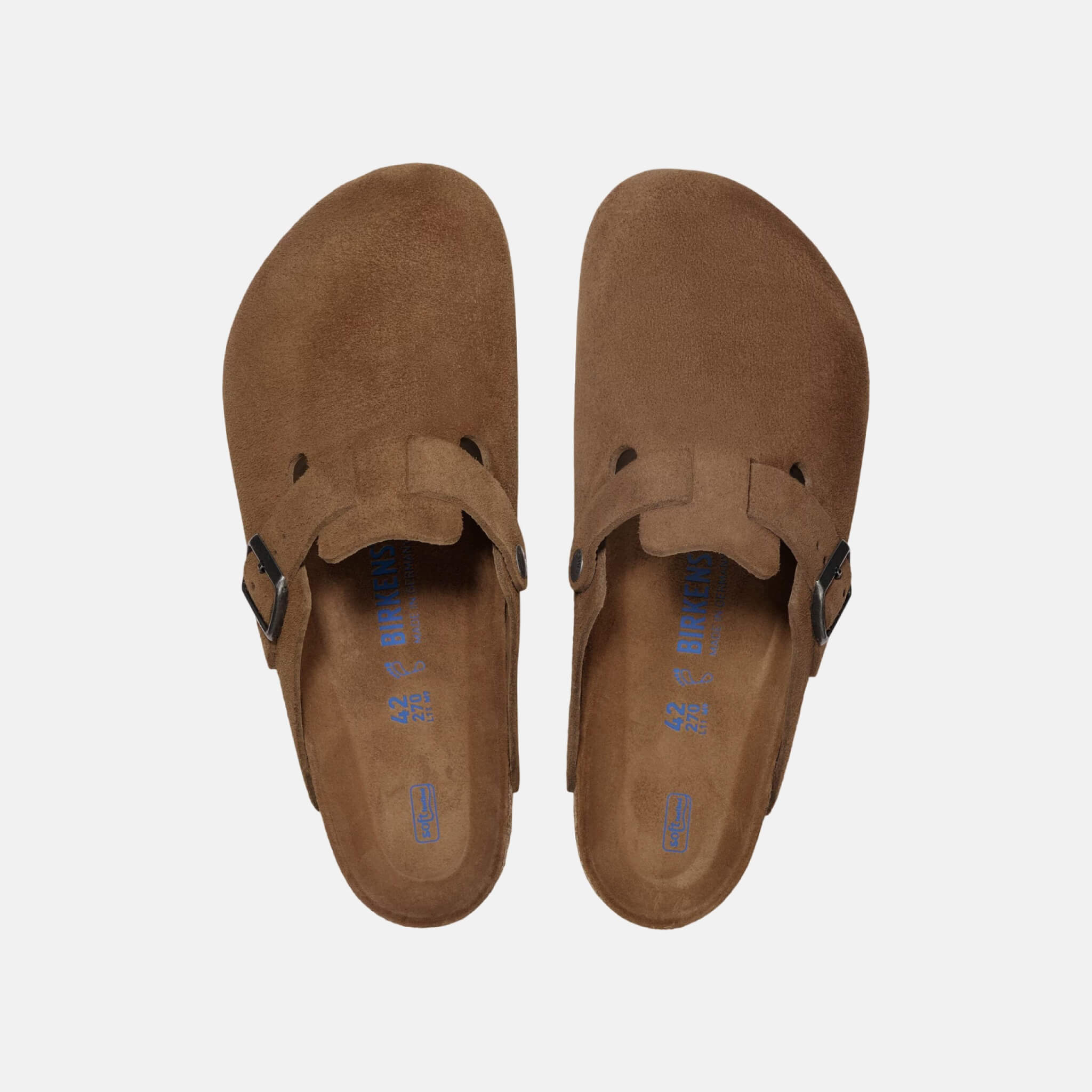 Saboți regular Boston Soft Footbed Suede Leather maro