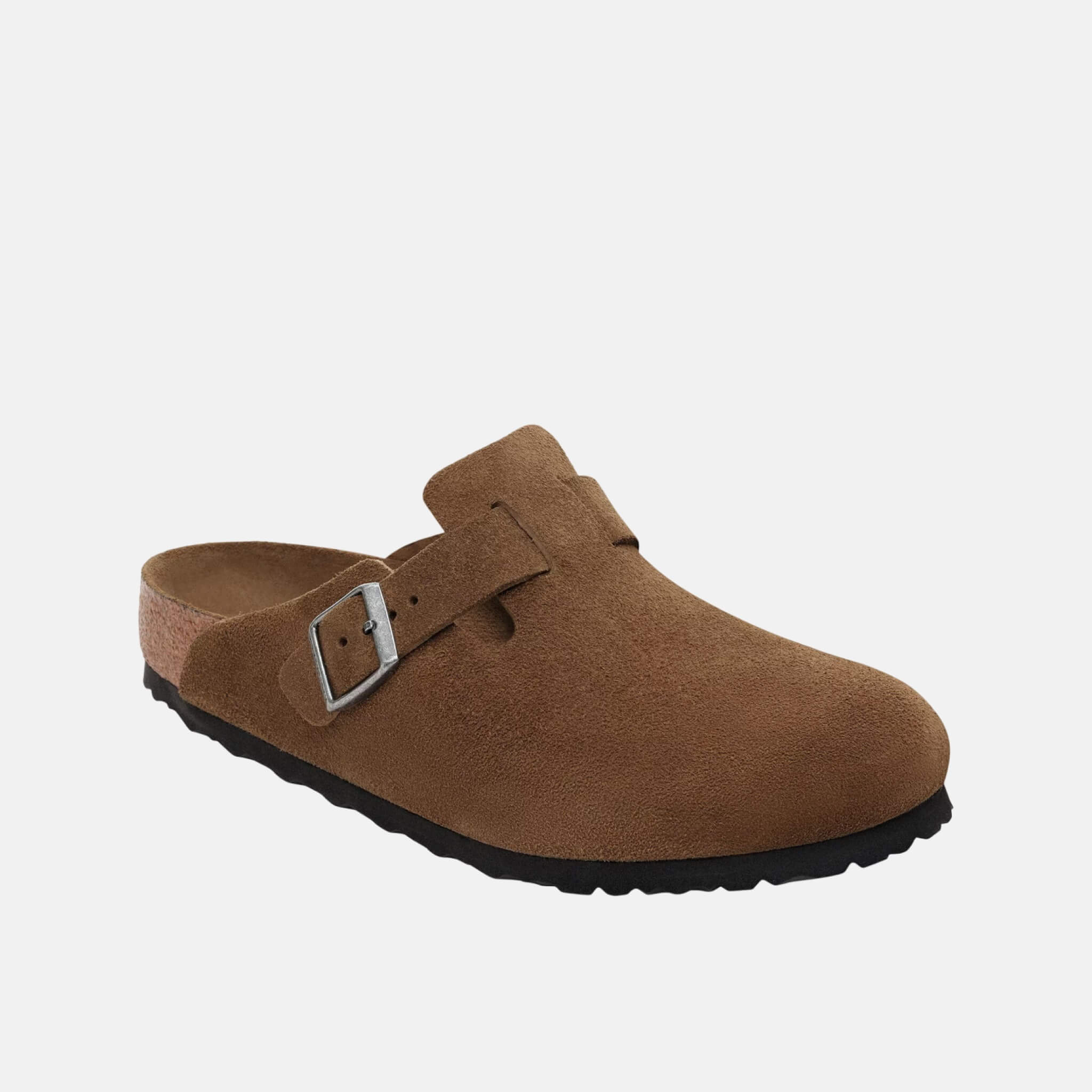 Saboți regular Boston Soft Footbed Suede Leather maro